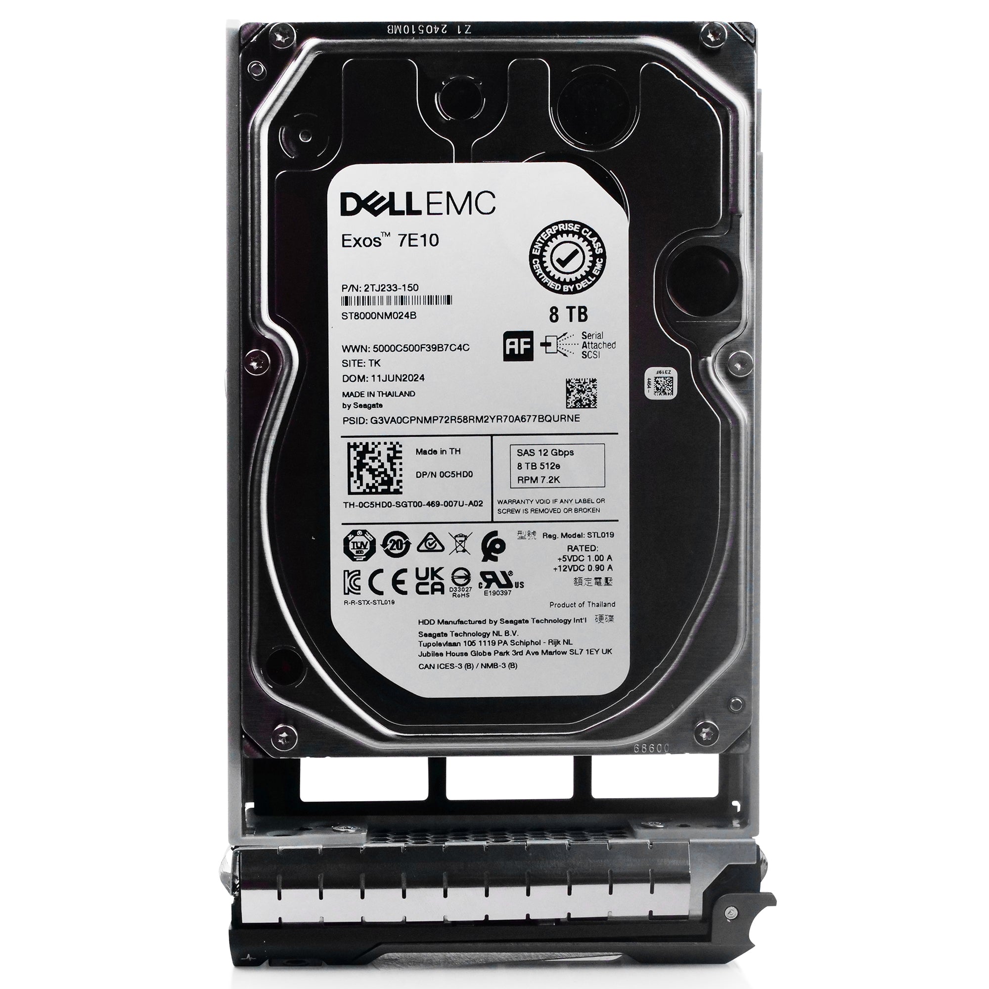 Dell G13 0C5HD0 8TB 7.2K RPM SAS 12Gb/s 512e 3.5in Hard Drive
