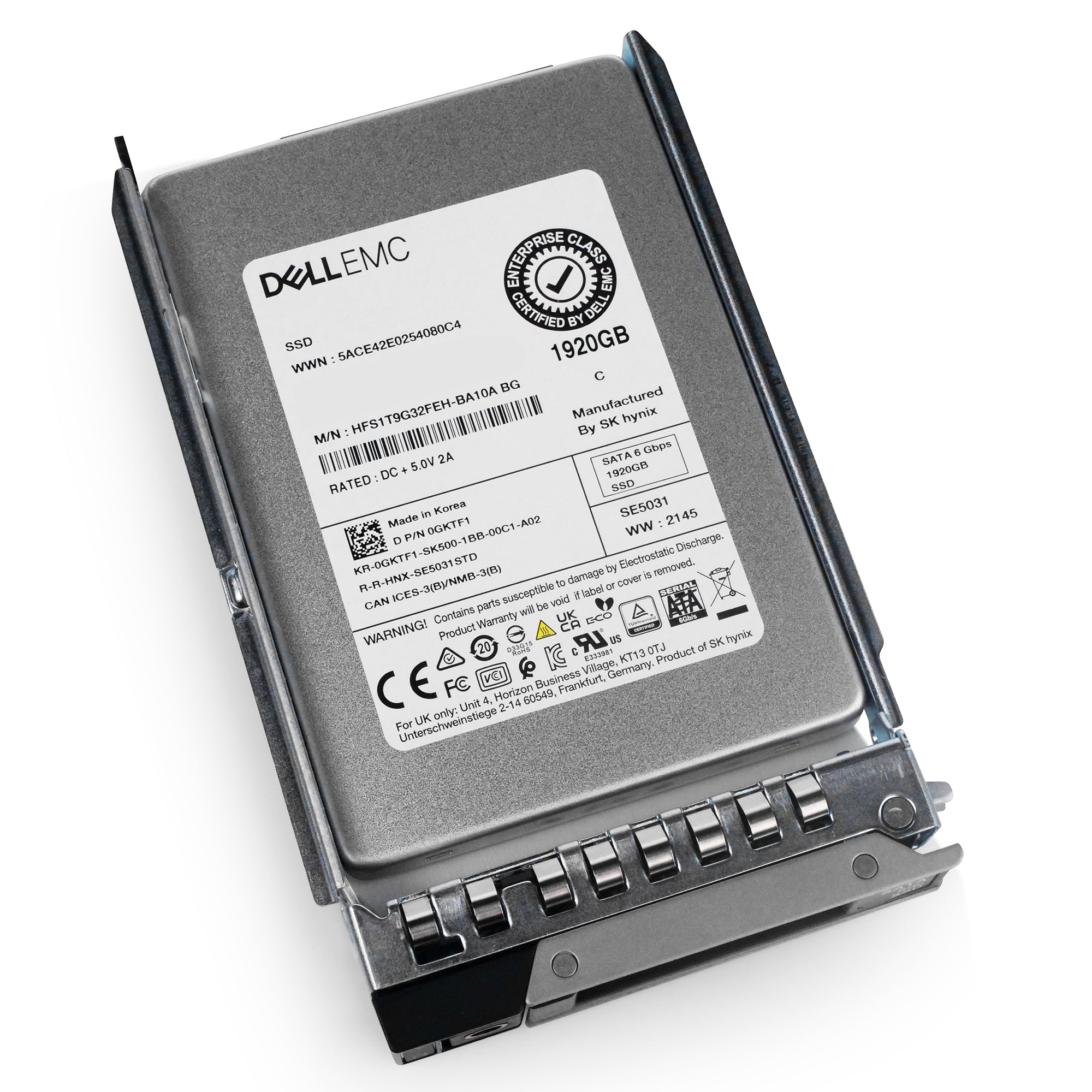 Dell G14 400-AMIX 1.92TB 3 DWPD SATA 6Gb/s Mixed-Use 3D TLC 2.5in Refurbished SSD