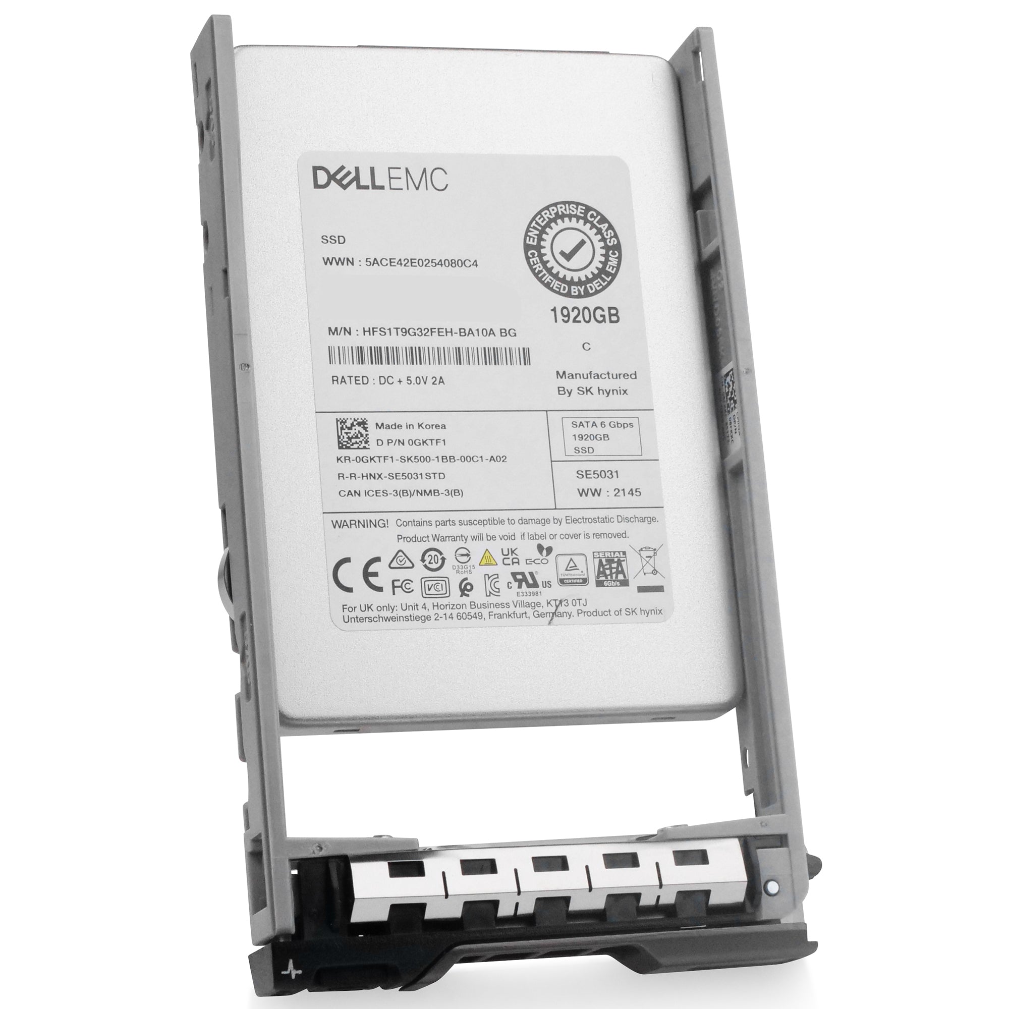 Dell G13 400-ATQH 1.92TB 3 DWPD SATA 6Gb/s Mixed Use 3D TLC 2.5in Refurbished SSD