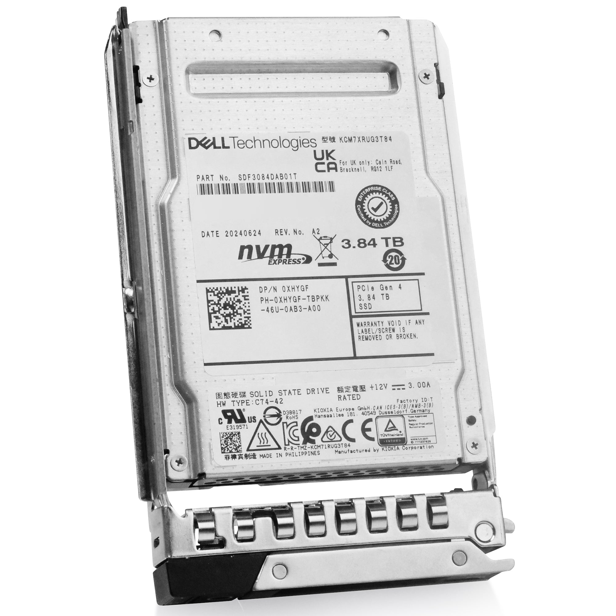 Dell G14 0XHYGF 3.84TB 1 DWPD PCIe Gen 4.0 x4 8GB/s 3D TLC U.2 NVMe 2.5in Solid State Drive