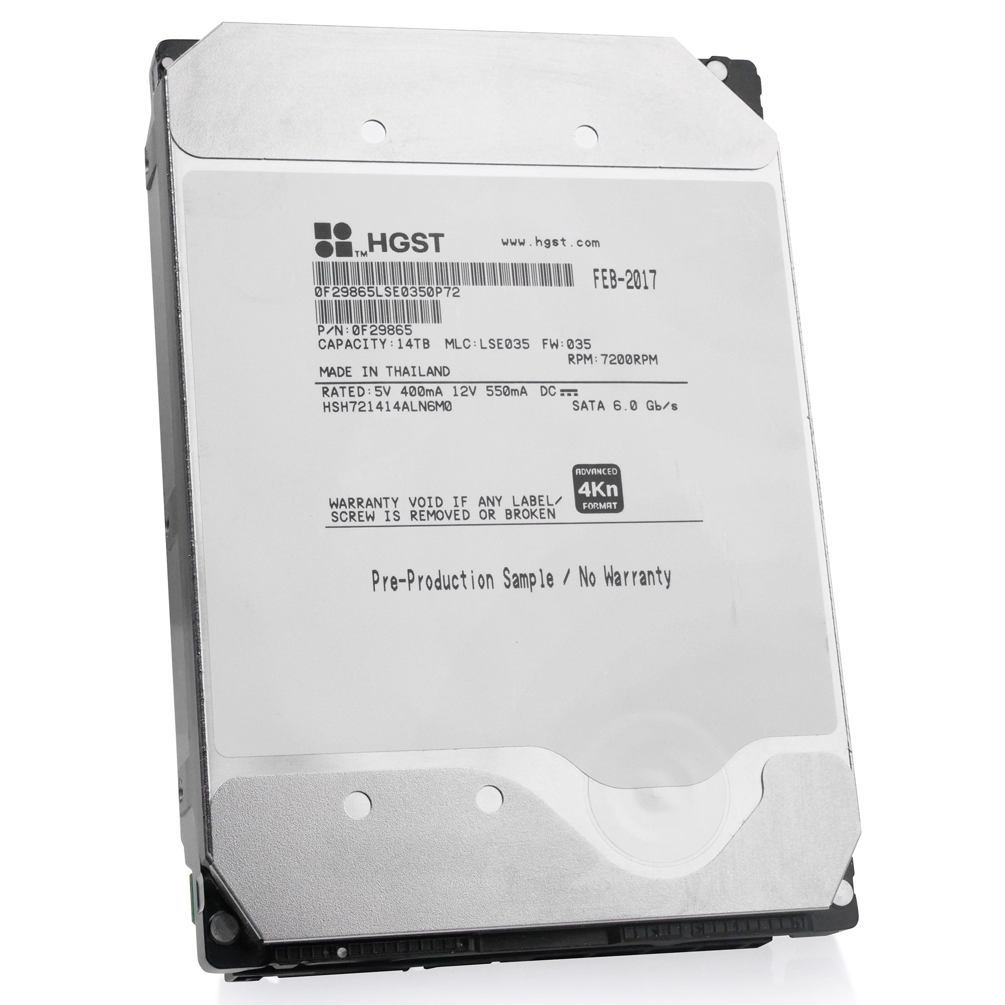 HGST Ultrastar Hs14 HSH721414ALN6M0 0F29865 14TB 7.2K RPM SATA 6Gb/s 4Kn Host Managed SMR 3.5in Refurbished HDD