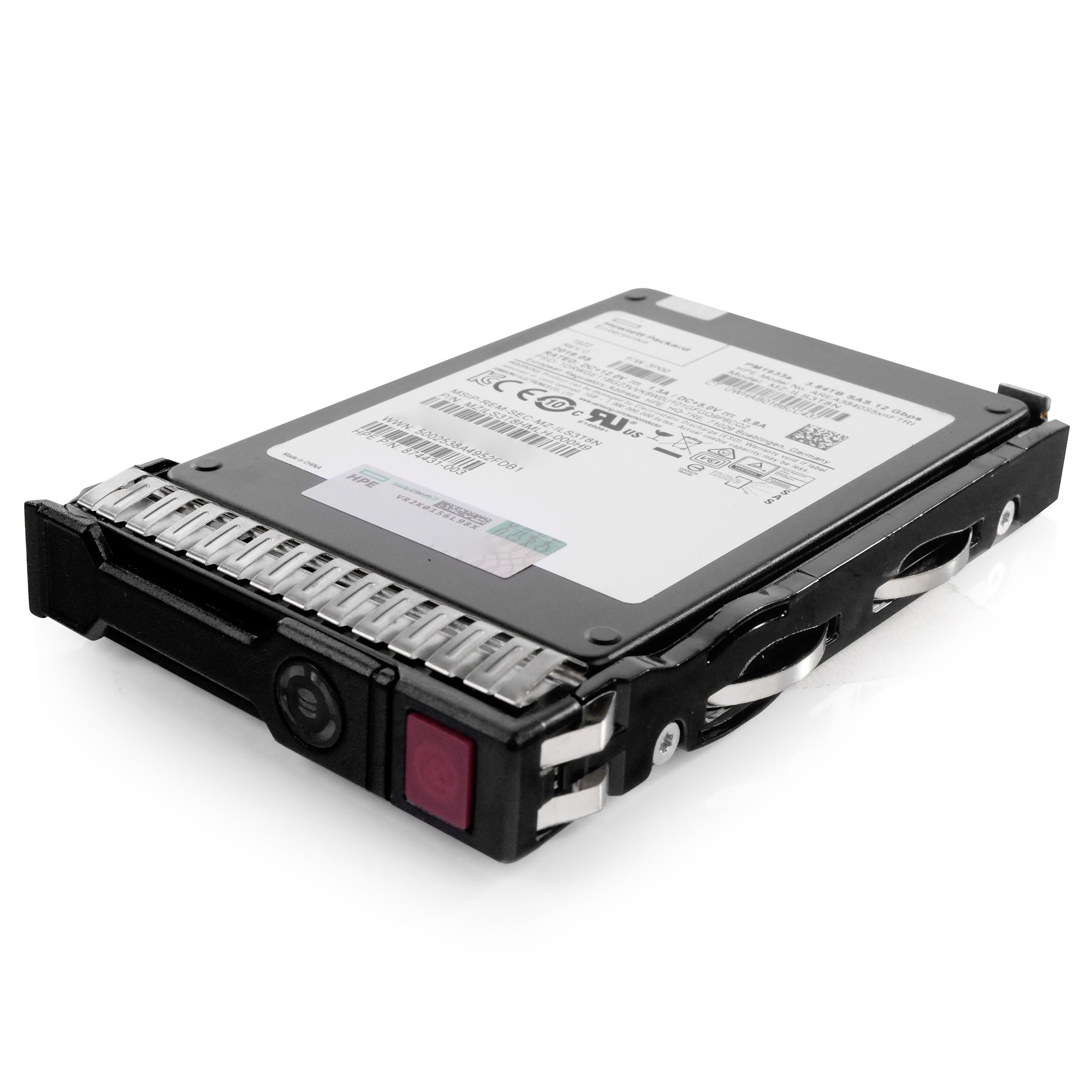 HP Generation 8 AREA3840S5xnFTRI 874431-003 3.84TB 1 DWPD SAS 12Gb/s 3D TLC V-NAND in Refurbished SSD