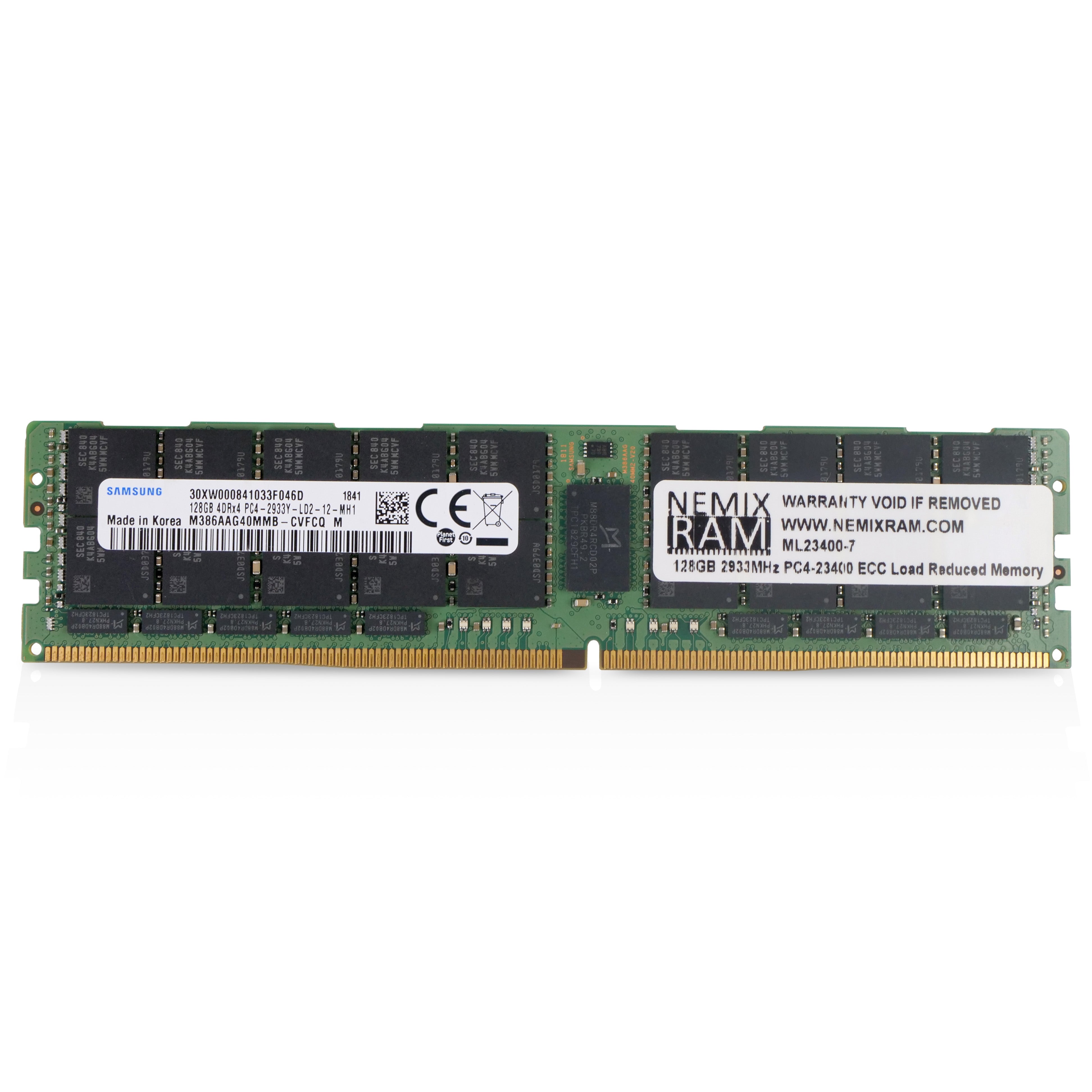 Samsung/NEMIX M386AAG40MMB-CVF 128GB DDR4 2933MHz LRDIMM ECC Server RAM (PC4-23400) Seller Refurbished