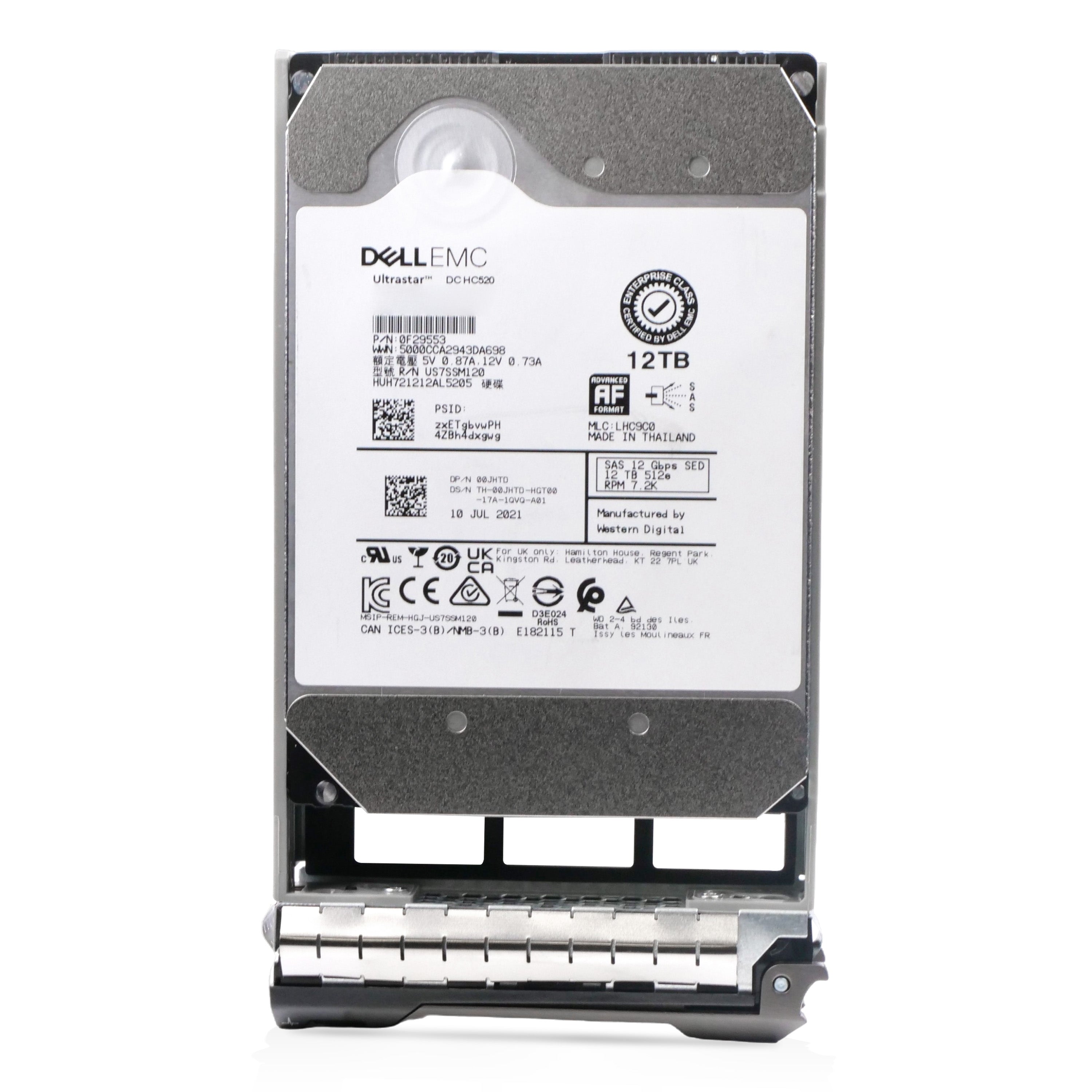 Dell G13 0G98D7 12TB 7.2K RPM SAS 12Gb/s 512e 256MB 3.5in Refurbished HDD