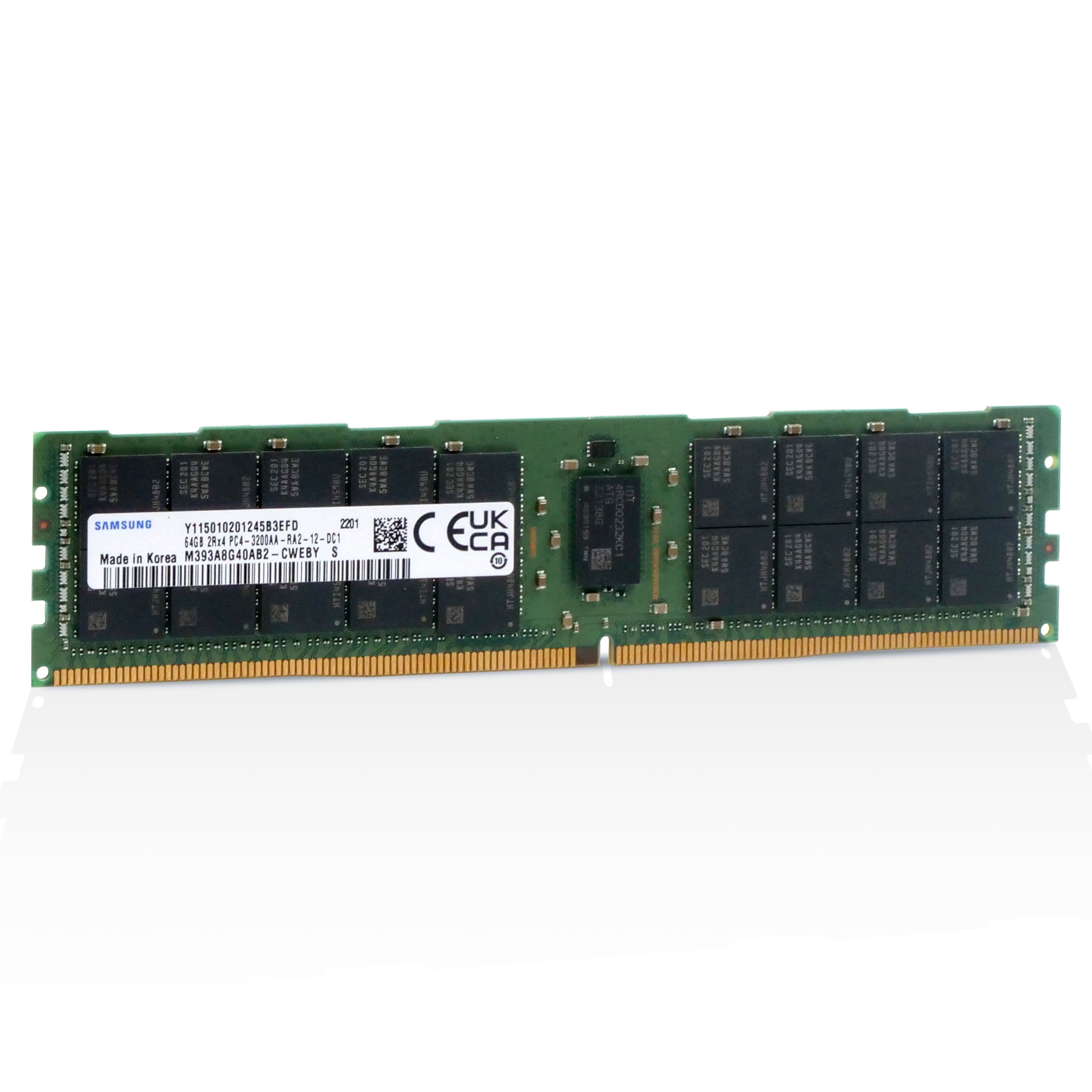 Samsung M393A8G40AB2-CWEBY 64GB DDR4 3200MHz RDIMM ECC Server RAM (PC4-3200AA) Seller Refurbished