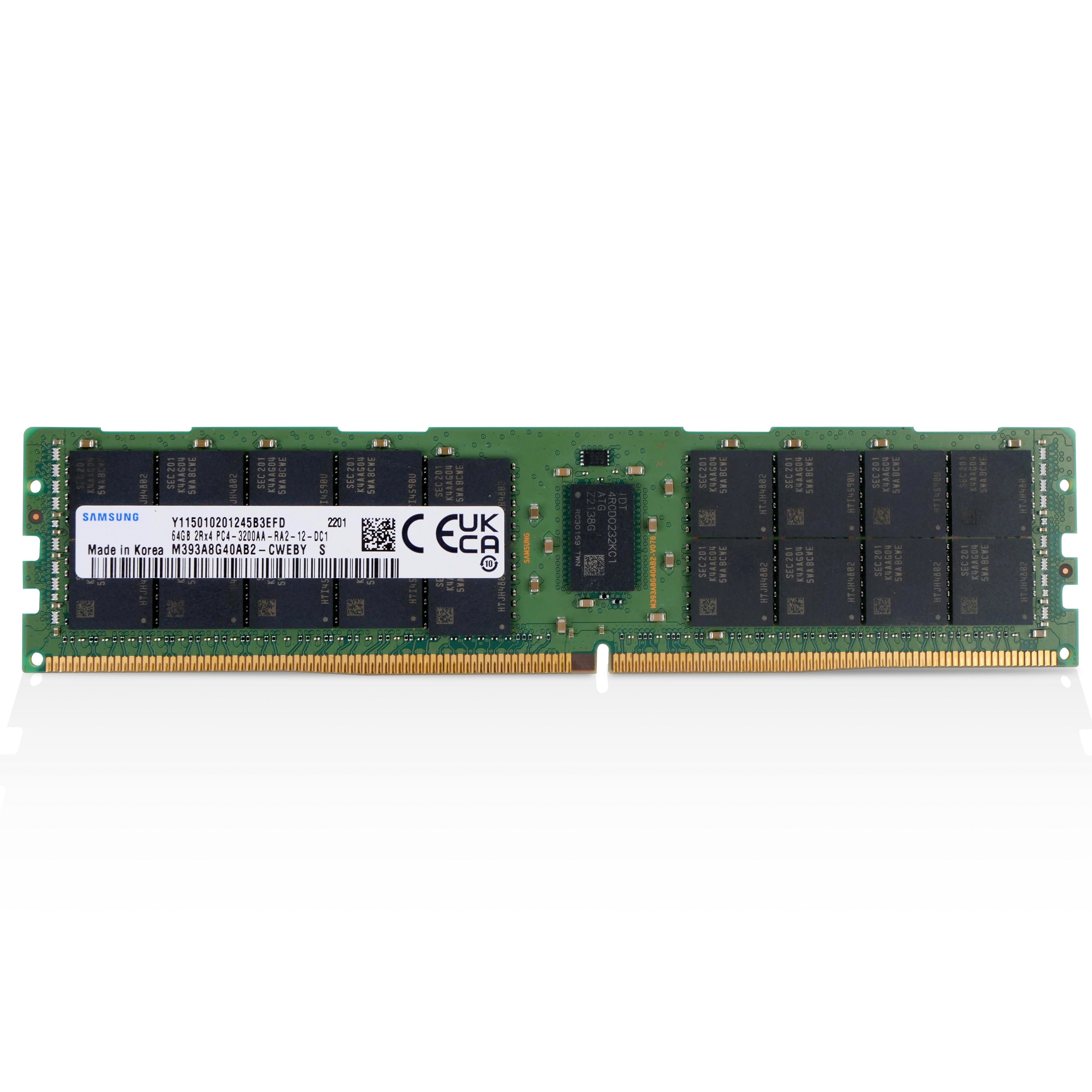 Samsung M393A8G40AB2-CWEBY 64GB DDR4 3200MHz RDIMM ECC Server RAM (PC4-3200AA) Seller Refurbished