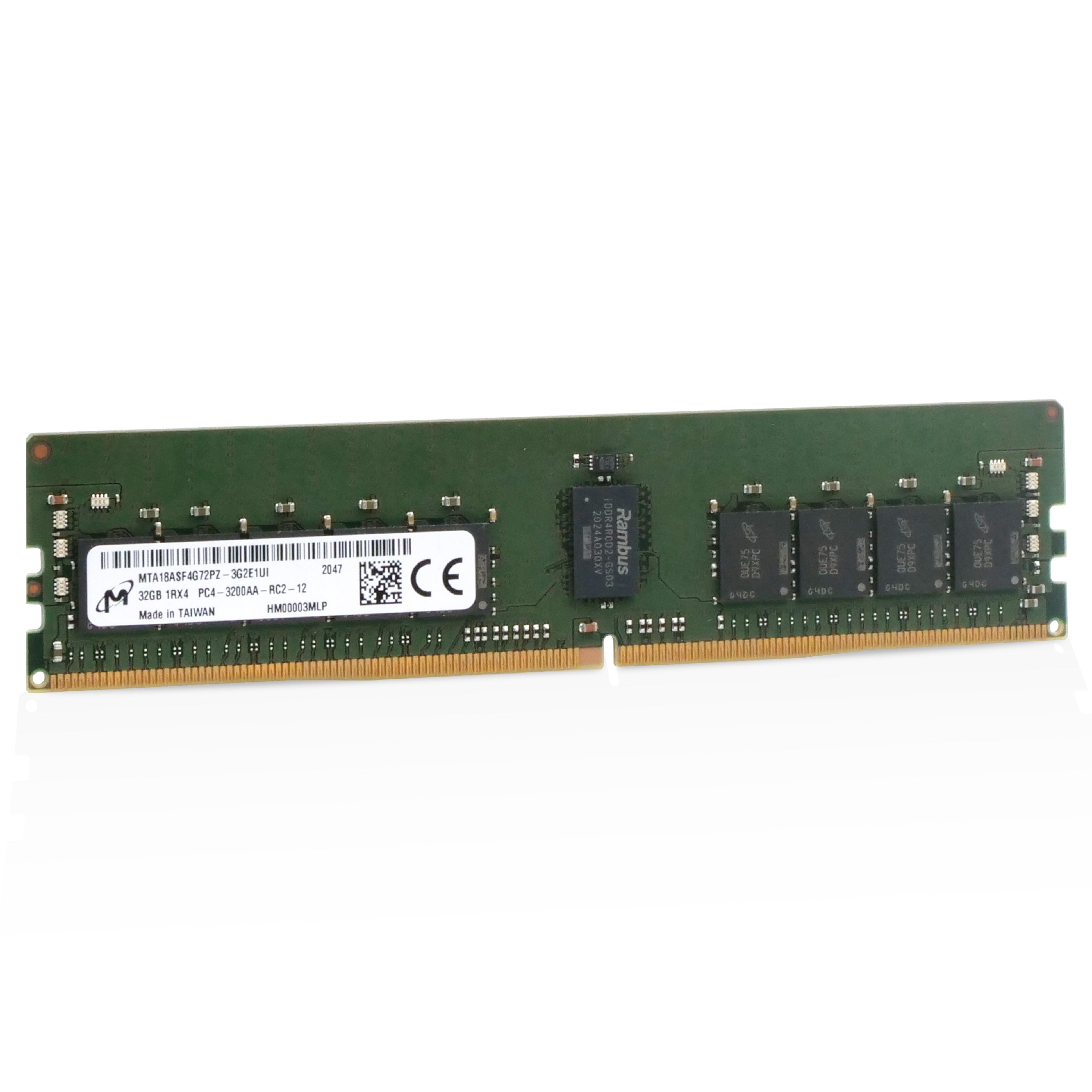 Micron MTA18ASF4G72PZ-3G2 32GB DDR4 3200MHz RDIMM ECC Server RAM (PC4-3200AA) Seller Refurbished