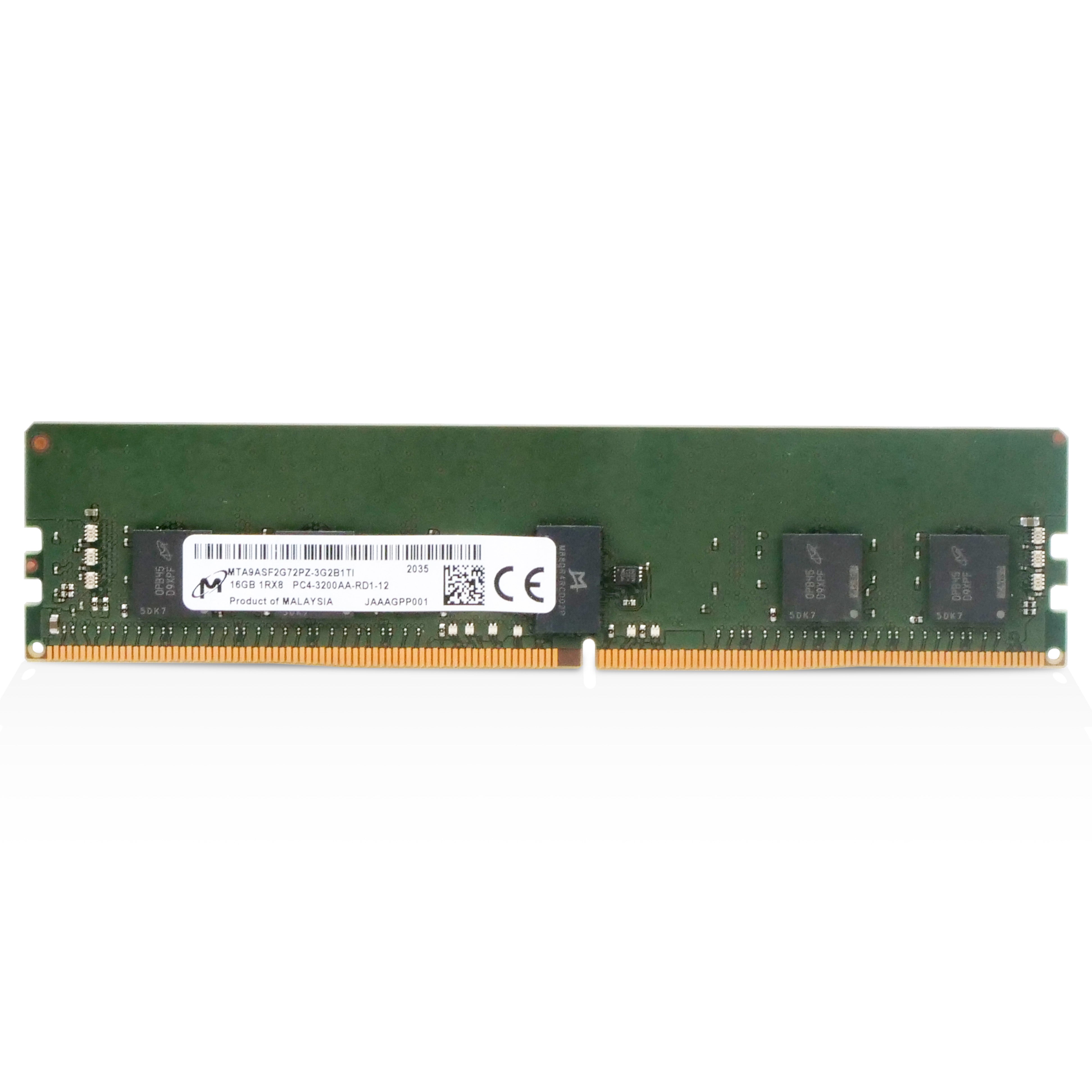 Micron MTA9ASF2G72PZ-3G2 16GB DDR4 3200MHz RDIMM ECC Server RAM (PC4-3200AA) Seller Refurbished