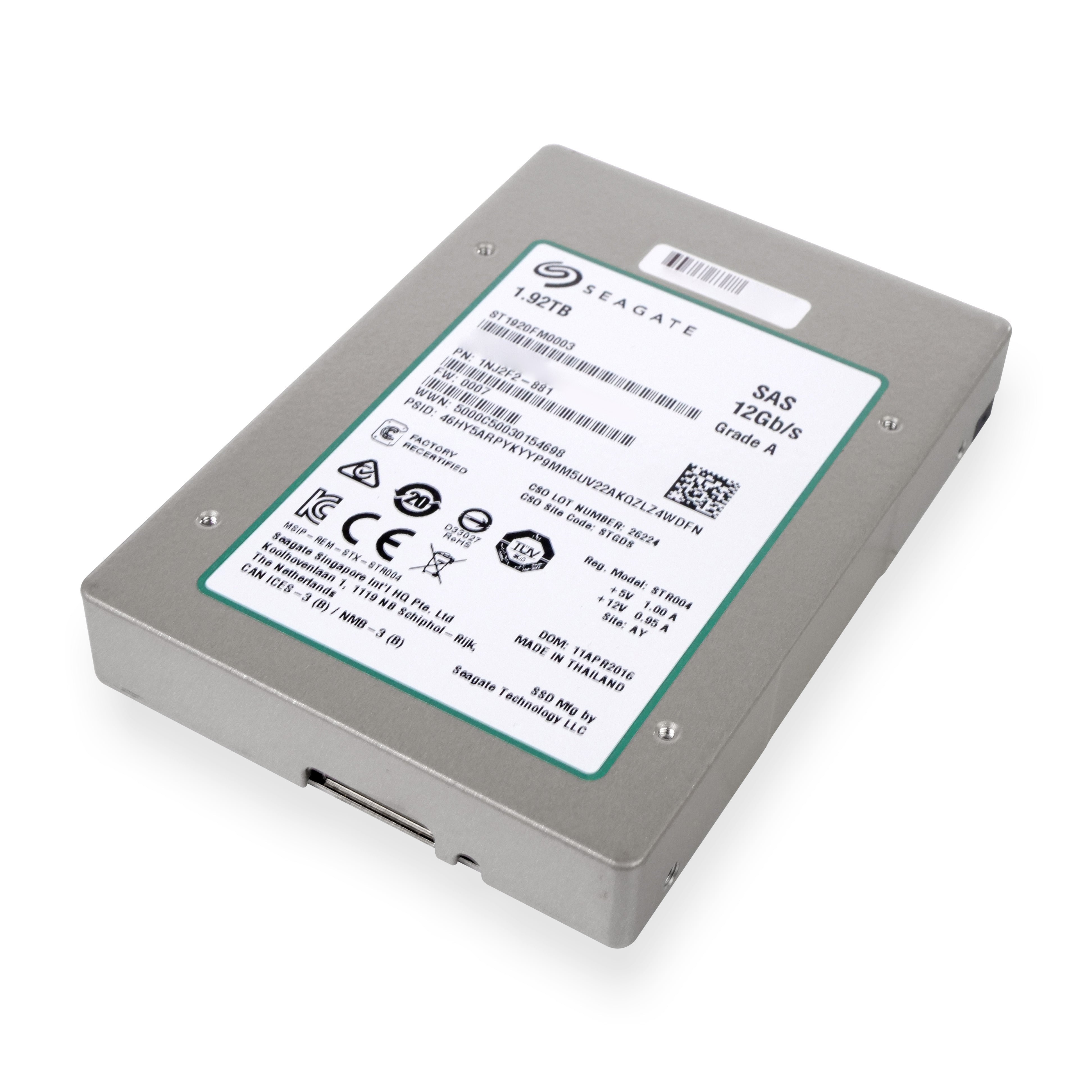 Seagate Nytro 1200.2 ST1920FM0003 1920GB 3 DWPD SAS 12Gb/s eMLC 2.5in Recertified SSD