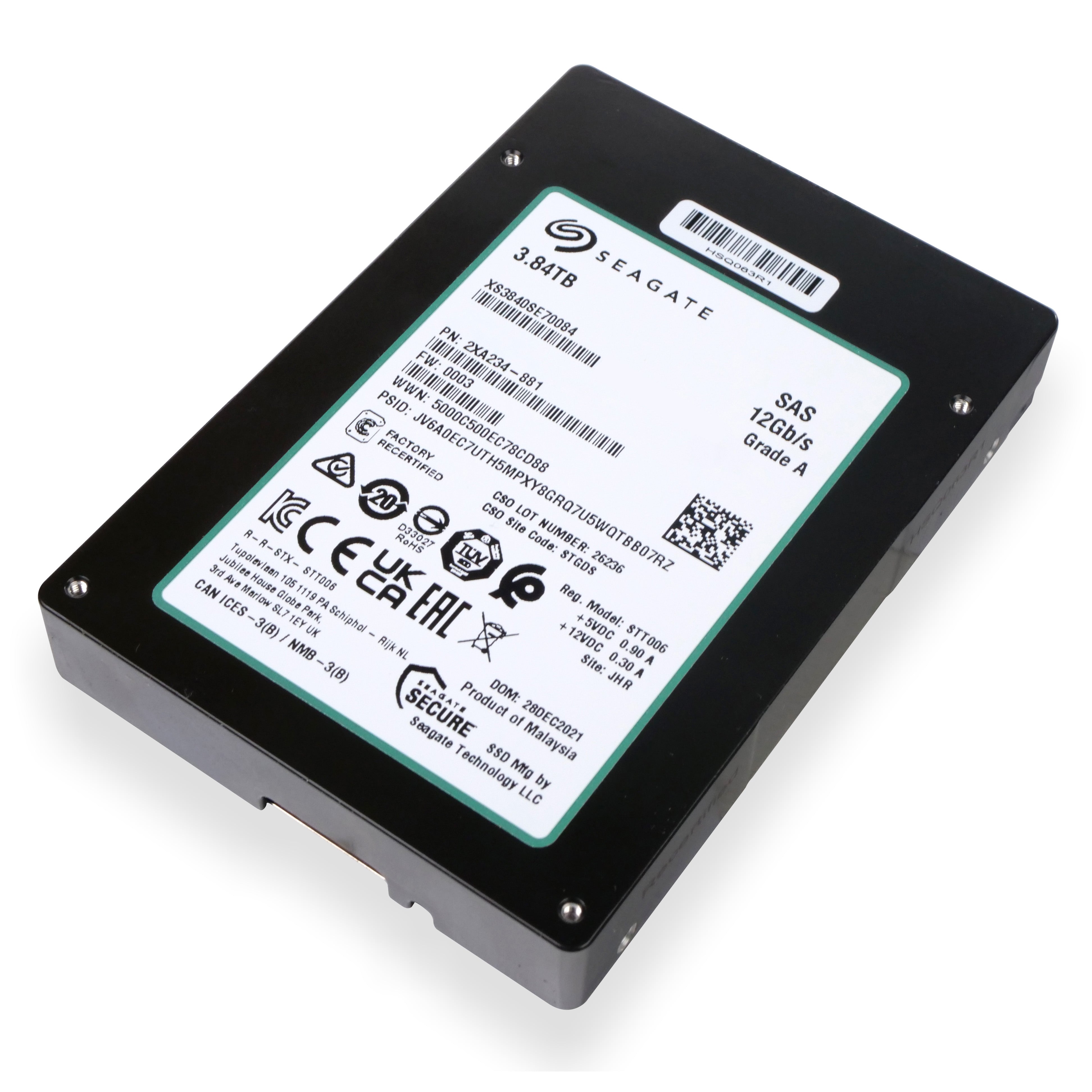 Seagate Nytro 3332 XS3840SE70084 3.84TB 1 DWPD SAS 12Gb/s 3D TLC 2.5in Solid State Drive