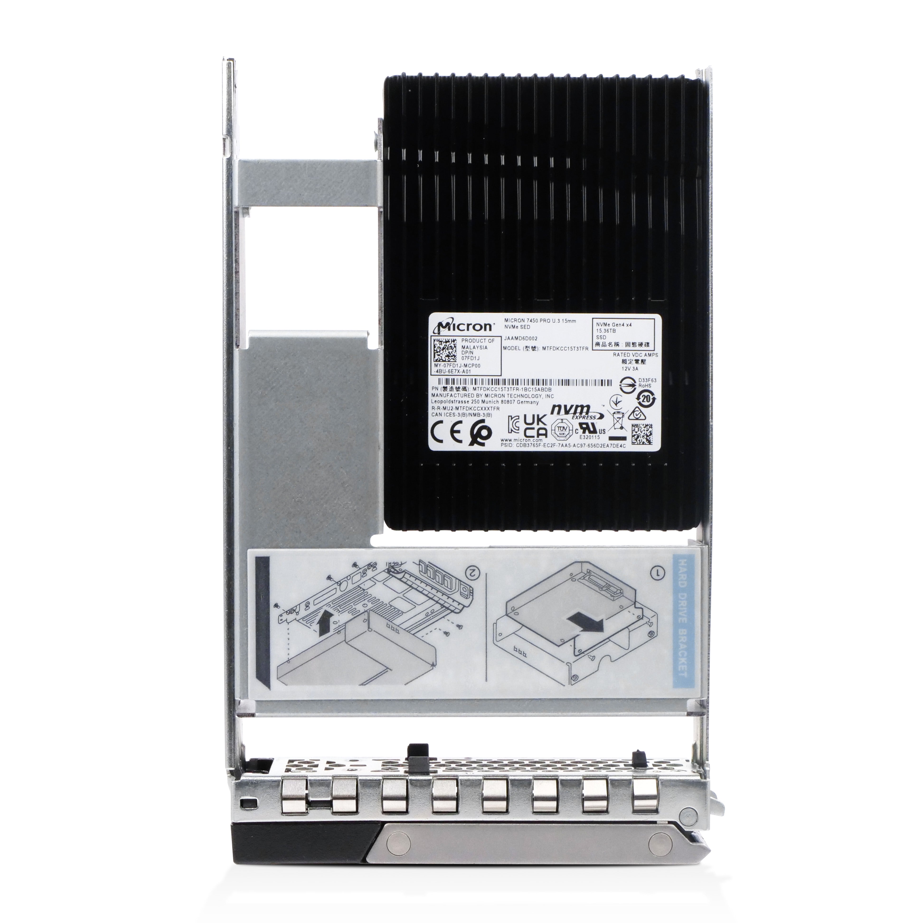 Dell G14 07FD1J 15.36TB 1 DWPD PCIe Gen 4.0 x4 8GB/s Read-Intensive 3D TLC U.3 NVMe Hybrid 3.5in Solid State Drive