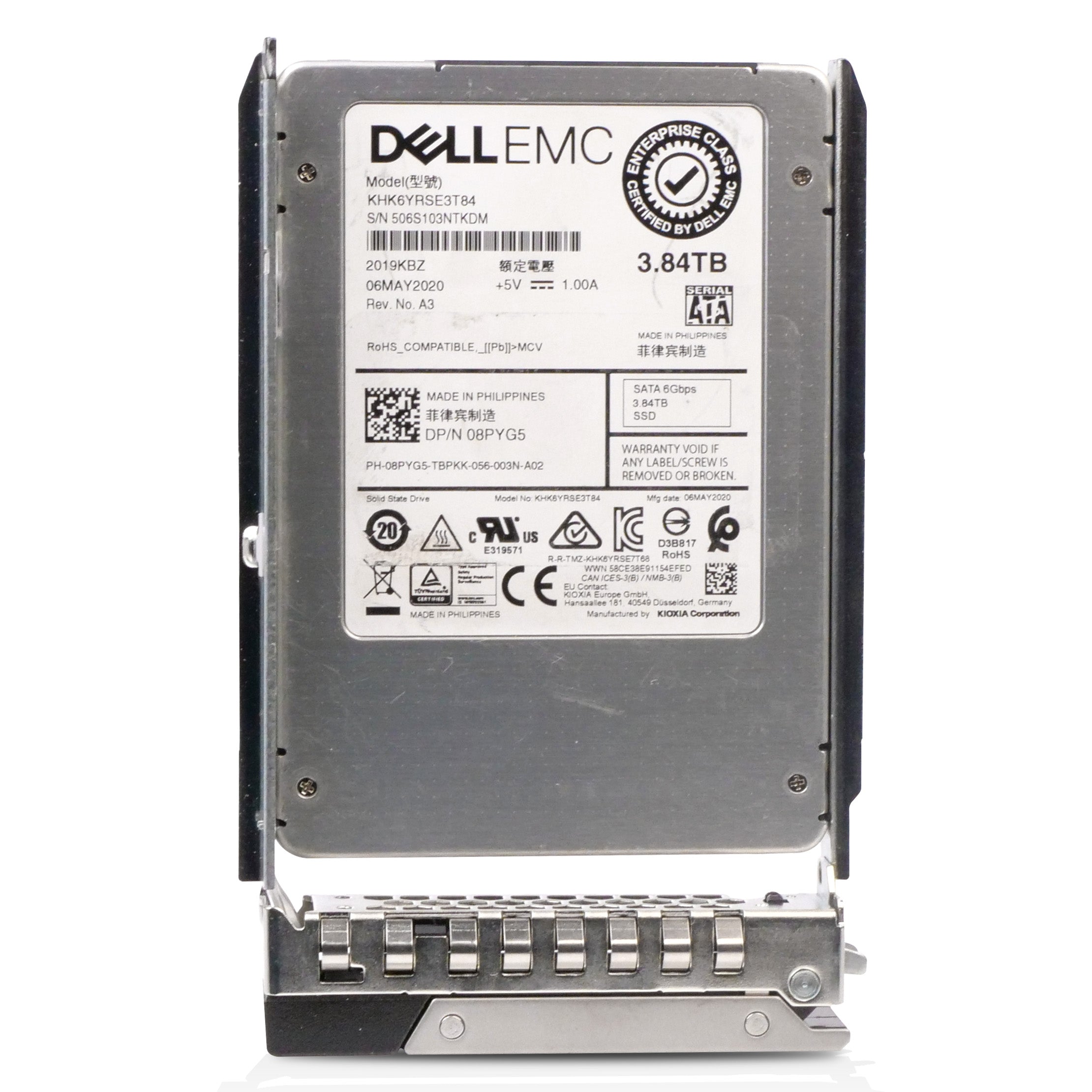 Dell G14 08PYG5 3.84TB 1 DWPD SATA 6Gb/s 3D TLC 2.5in Refurbished SSD