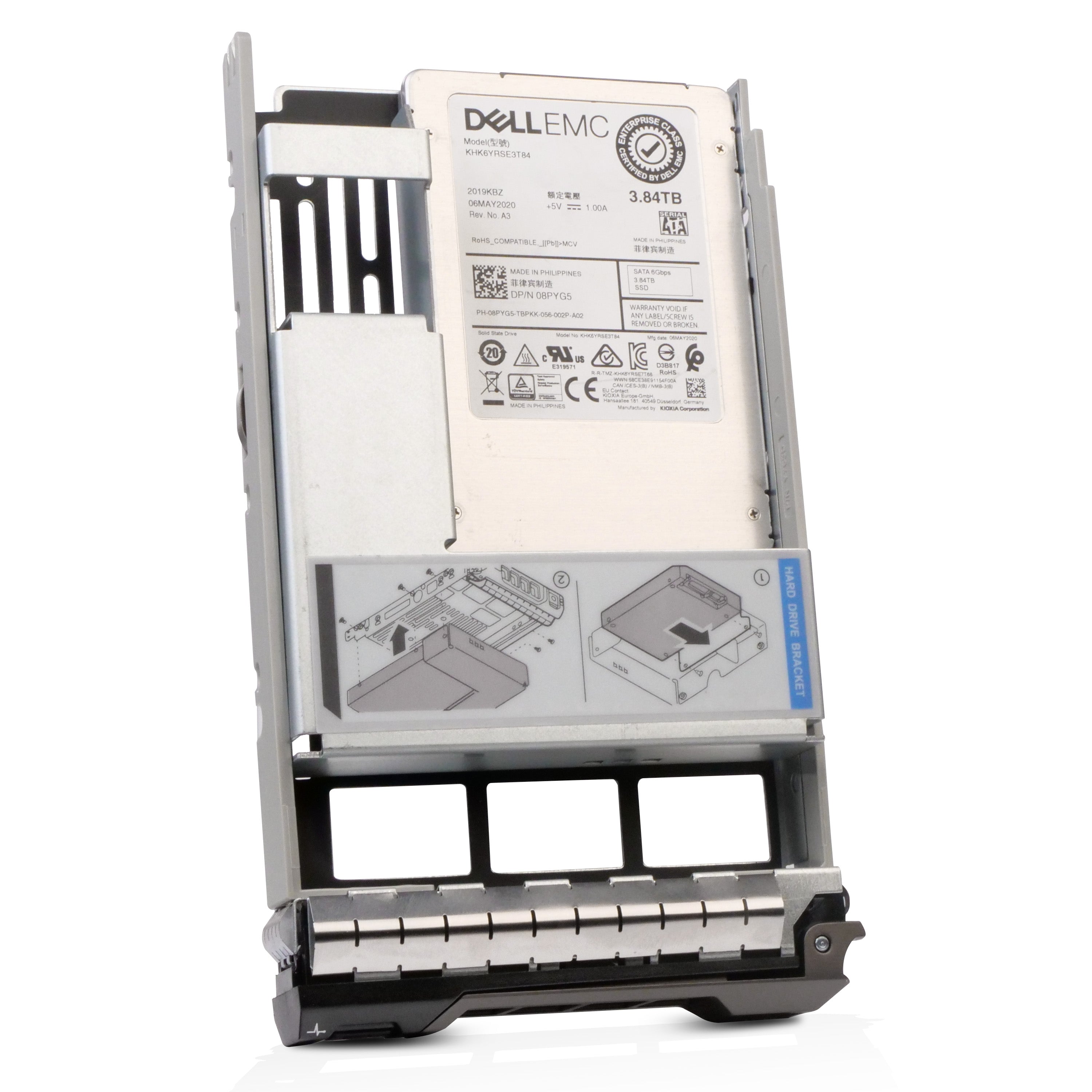 Dell G13 08PYG5 3.84TB 1 DWPD SATA 6Gb/s 3D TLC Hybrid 3.5in Refurbished SSD