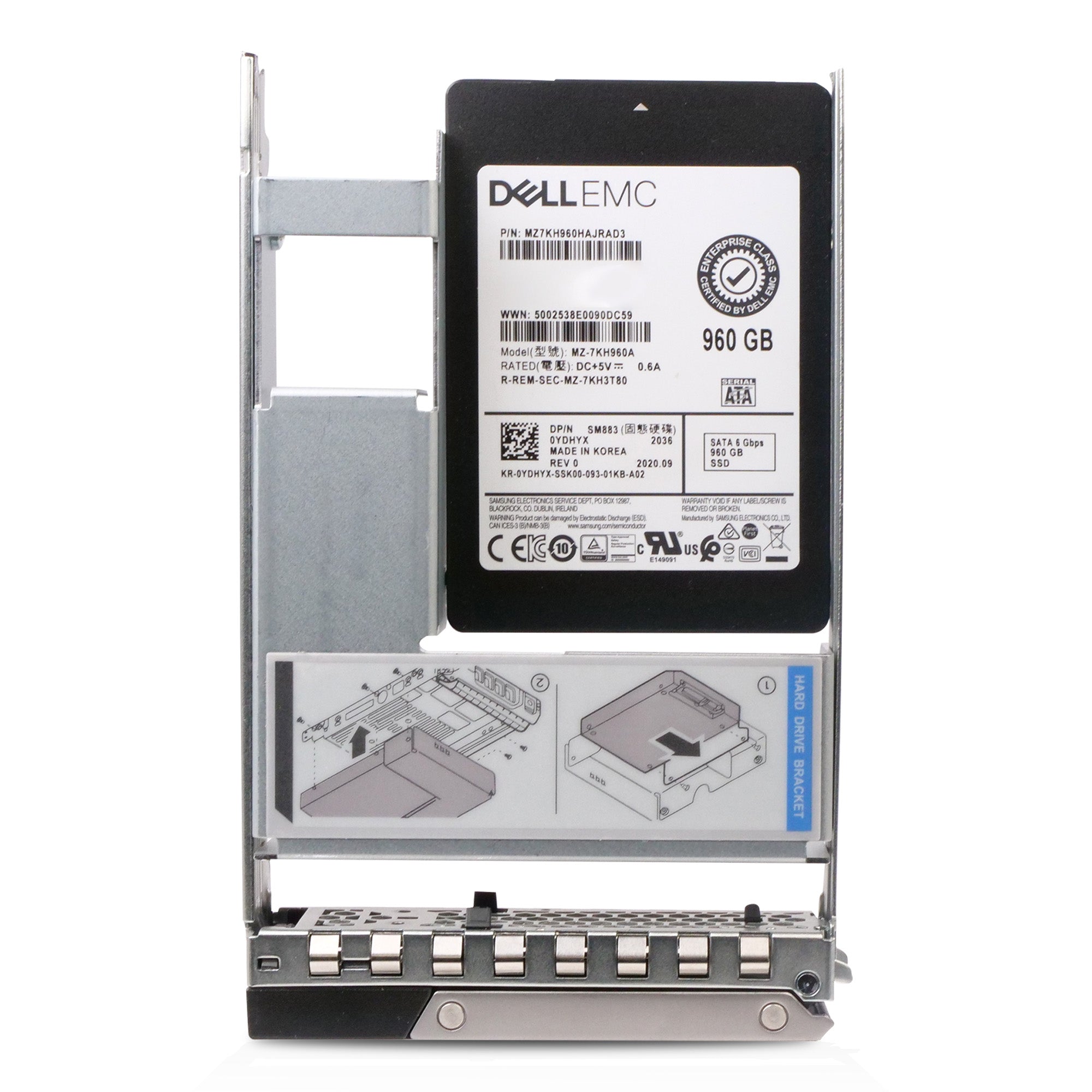 Dell G14 0YDHYX 960GB 3 DPWD SATA 6Gb/s MLC Mixed-Used Hybrid 3.5in Refurbished SSD