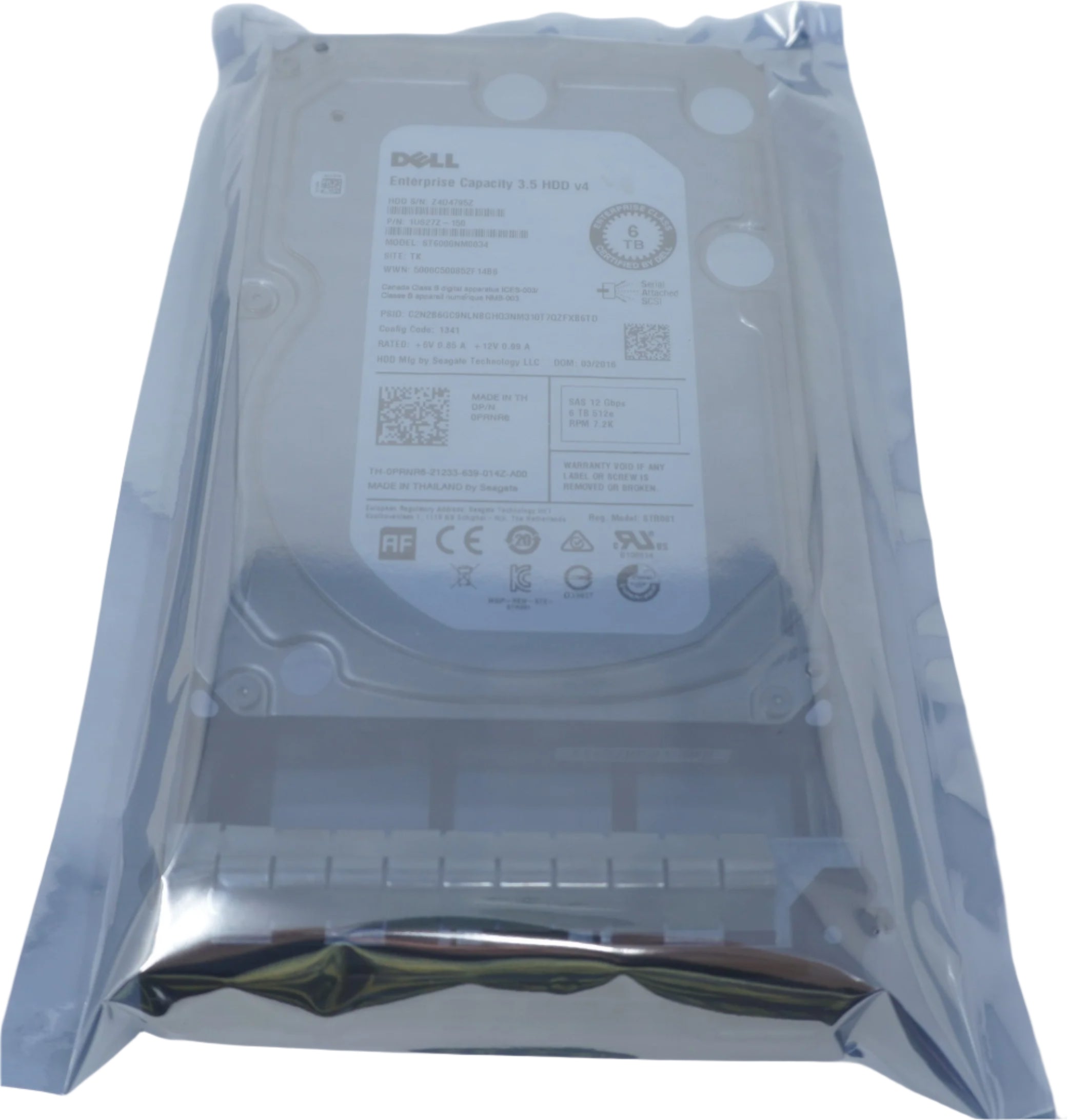 Dell 6TB SAS 7.2k 3.5" 12G 512e Hard Drive PRNR6