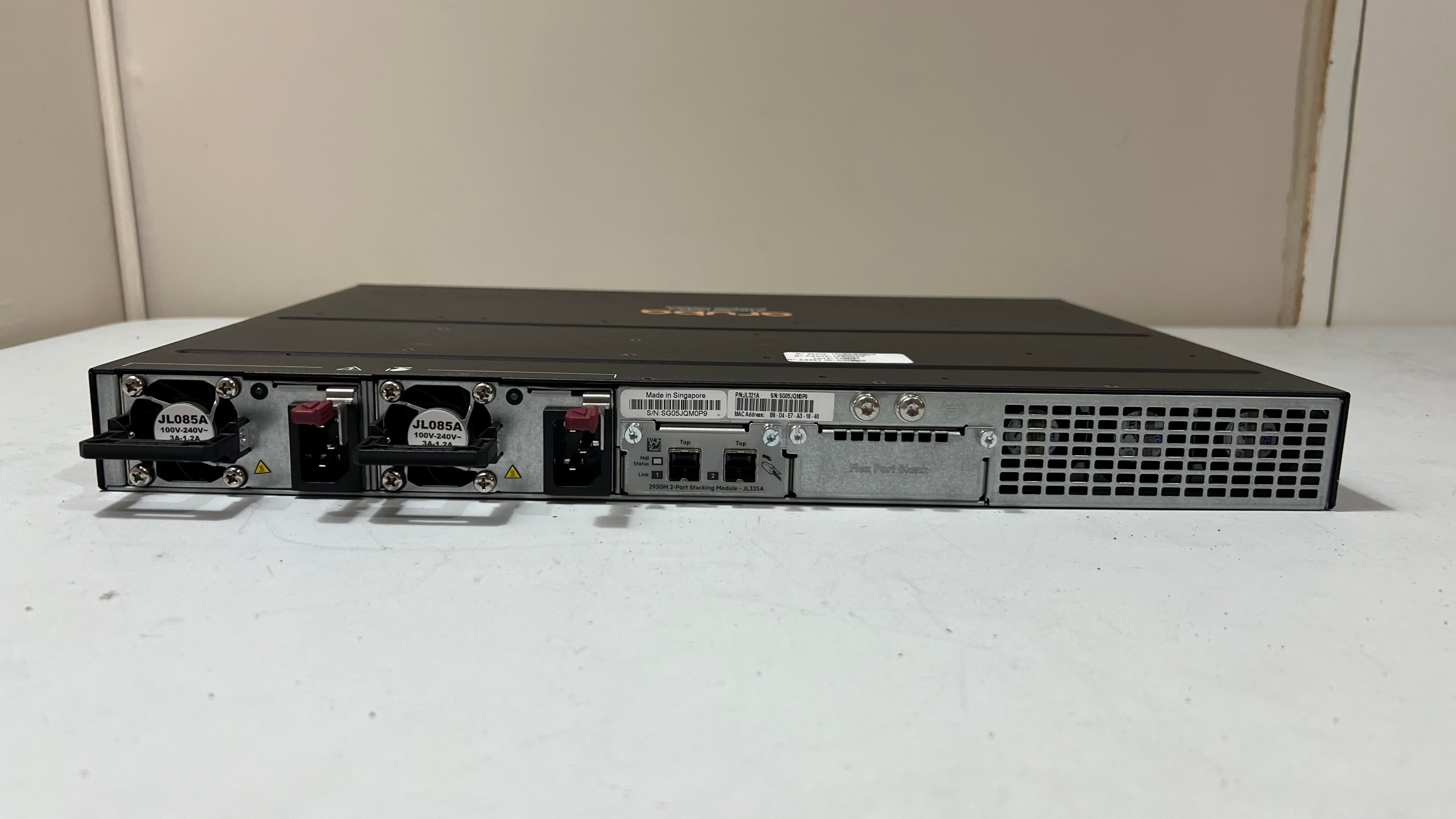 Aruba JL321A 2930M 48G Switch - Rear View | Alo Tech Solutions
