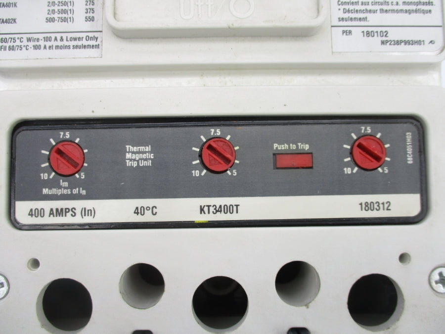 EATON HKD3400 KT3400T 600VAC 400A (AS PICTURED) UNMP