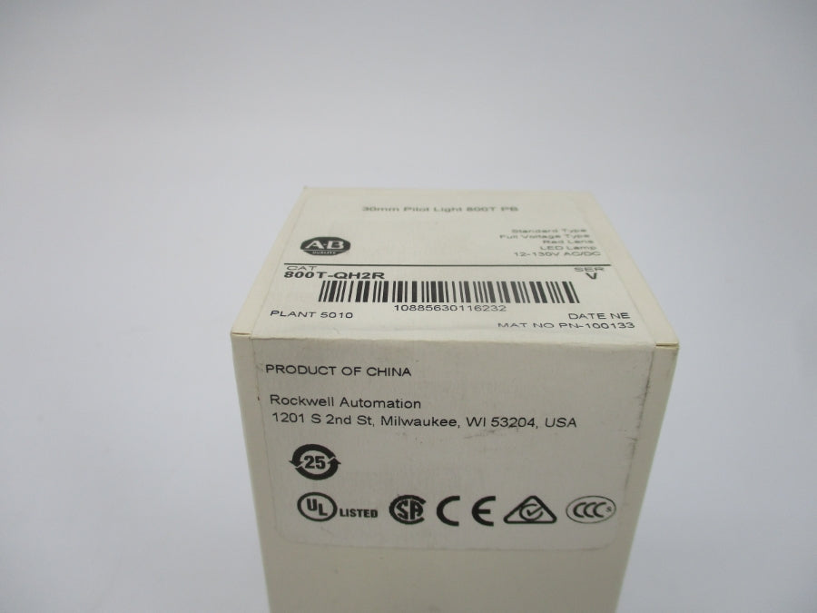 ALLEN BRADLEY 800T-QH2R SER. V 12-130VAC/DC (WH) NSFS