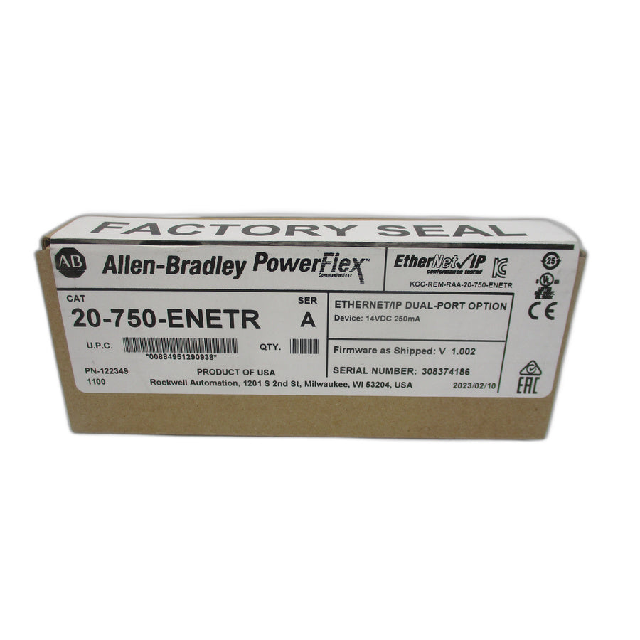 ALLEN BRADLEY 20-750-ENETR SER. A F/W 1.002 14VDC DATE: 2023 NSFS