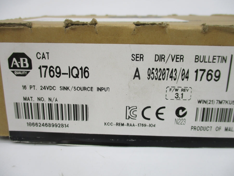 ALLEN BRADLEY 1769-IQ16 SER. A F/W 3 REV. 1 DATE: 2013 NSMP