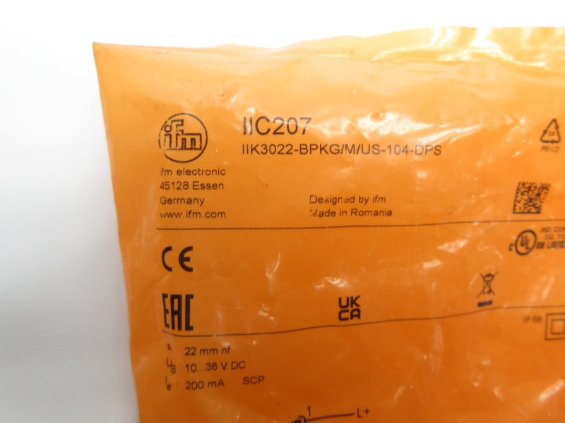 IFM EFECTOR IIC207 IIK3022-BPKG/M/US-104-DPS 10-36VDC NSMP