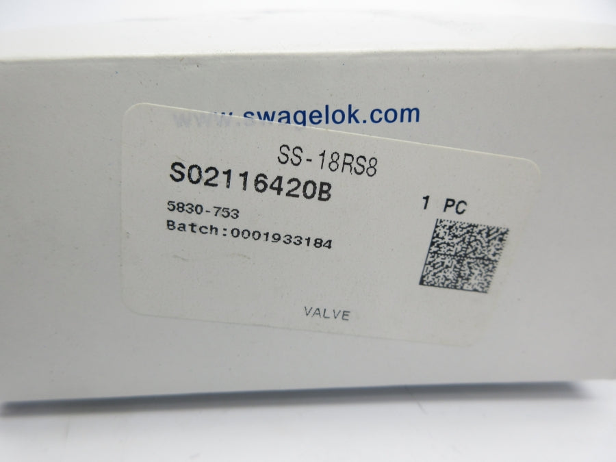 SWAGELOK SS-18RS8 5000PSI NSMP