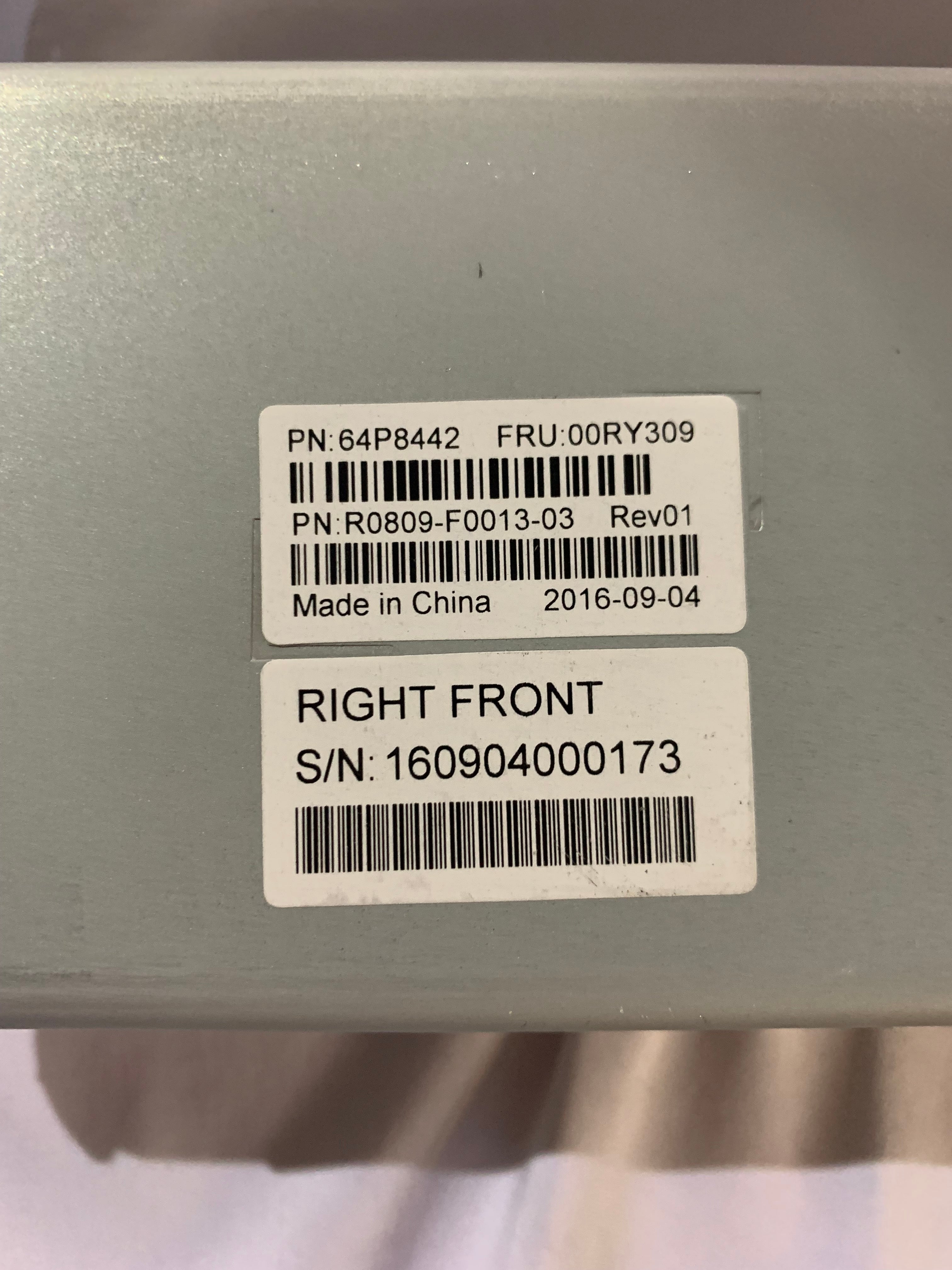 IBM V3700/V5000/V7000 RAIL KIT - 64P8442 00RY309 R0809-F0013-03 160904000173