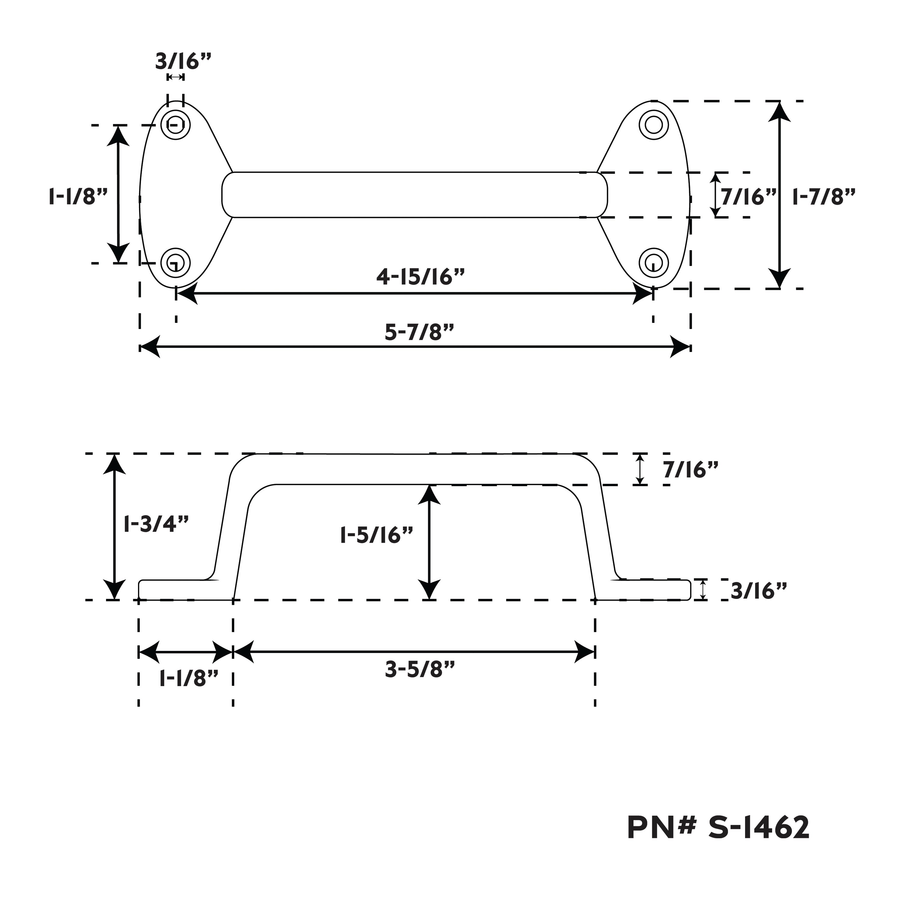Whitecap S-1462 Cp/Zamac Stern Handle