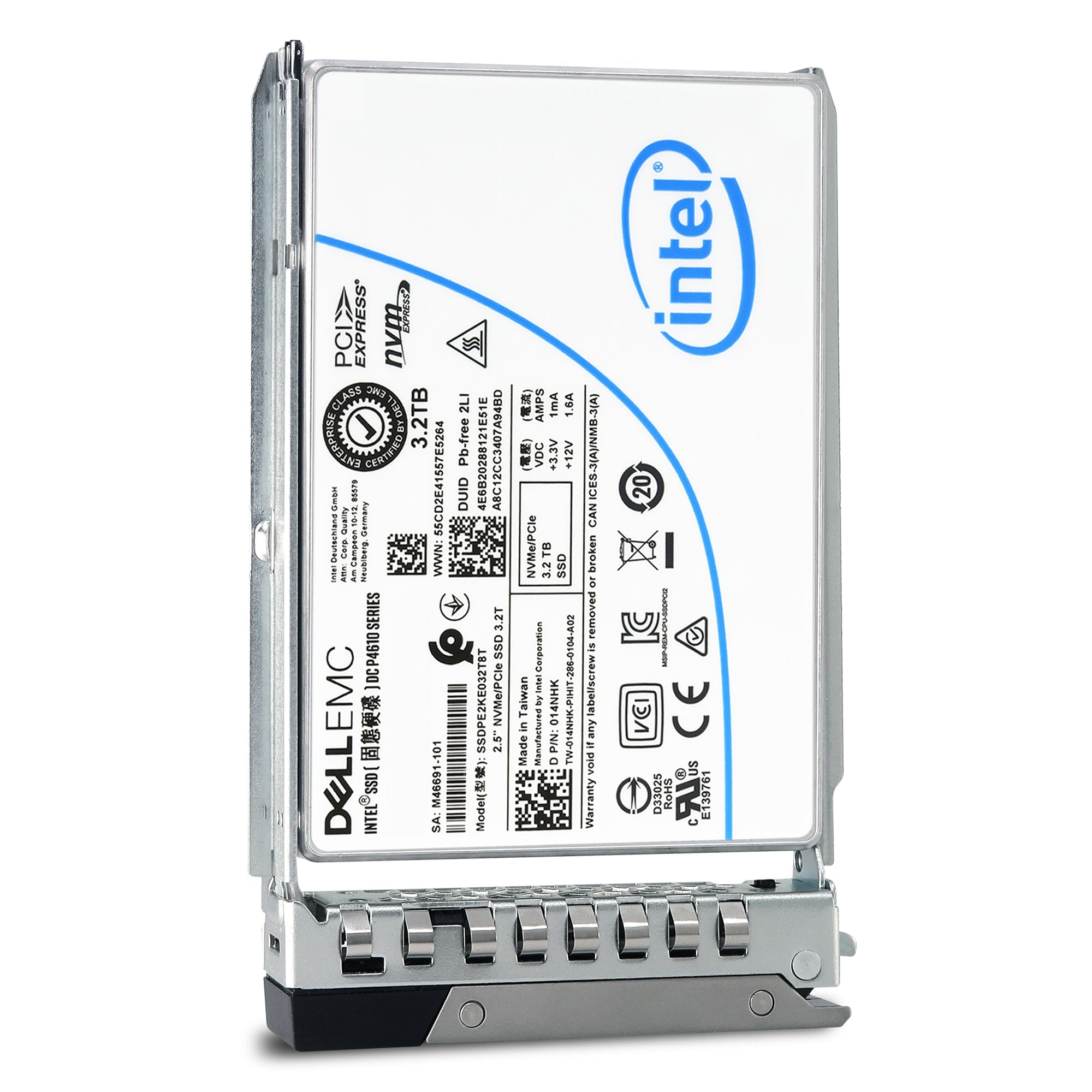 Dell G14 SSDPE2KE032T8TB 014NHK 3.2TB PCIe Gen 3.1 X4 4GB/s 3D TLC 3DWPD U.2 NVMe 2.5in Solid State Drive