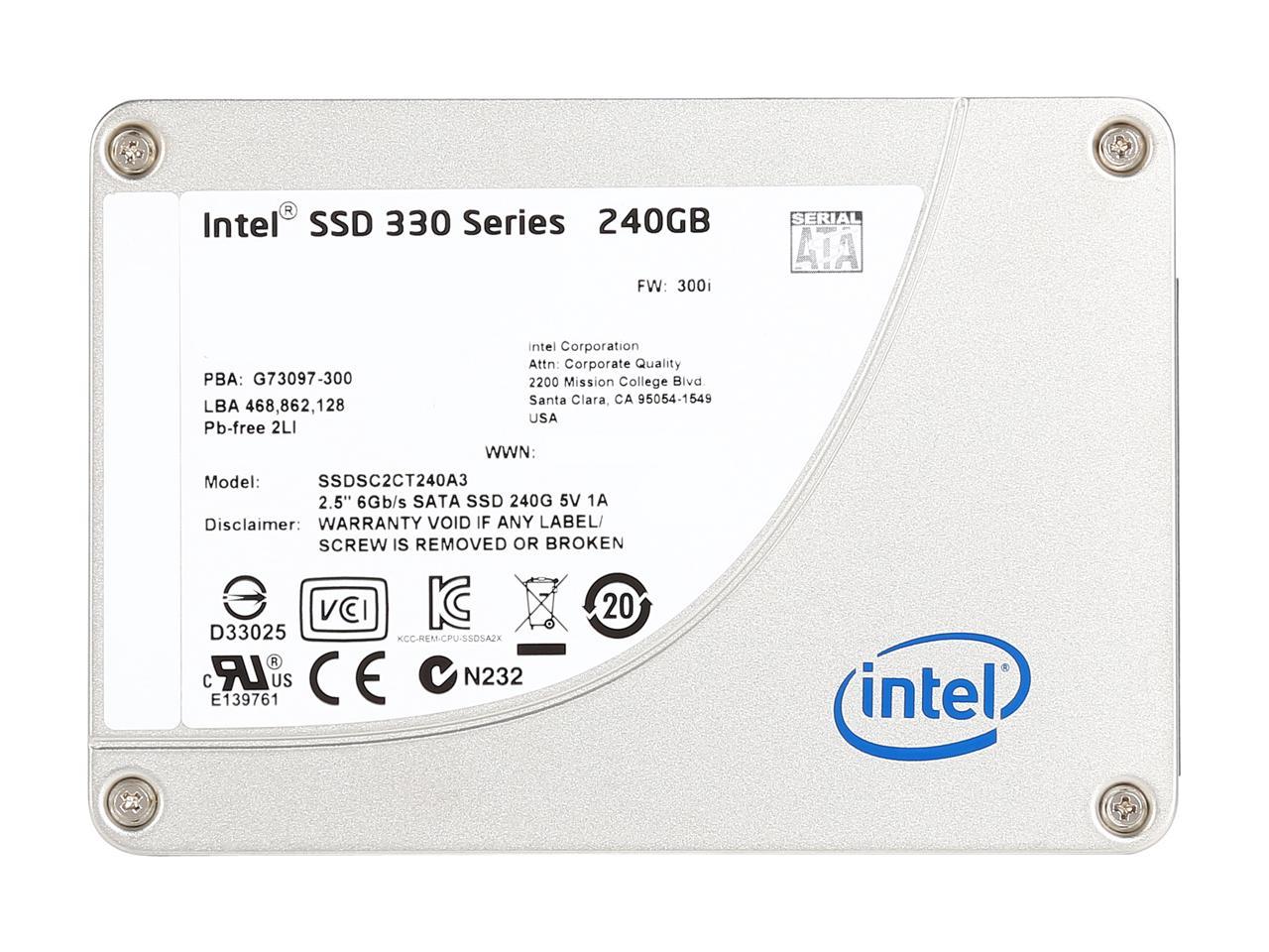 Intel 240GB 330 Series MLC SATA 6Gbps 2.5" Internal Solid State Drive (SSD) - SSDSC2CT240A3