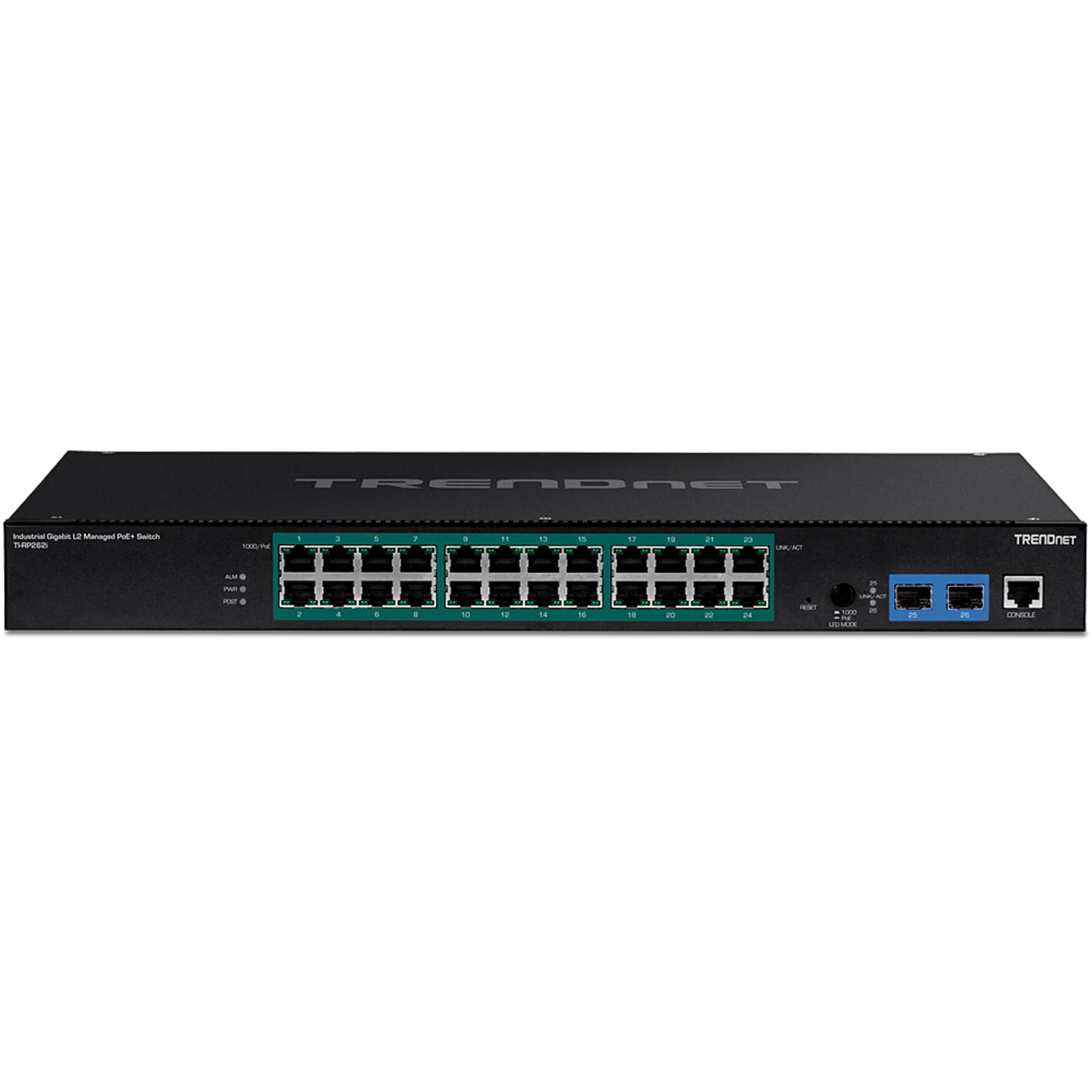 TRENDnet TI-RP262i 26-Port Industrial Gigabit L2 Managed PoE+ Rackmount Switch