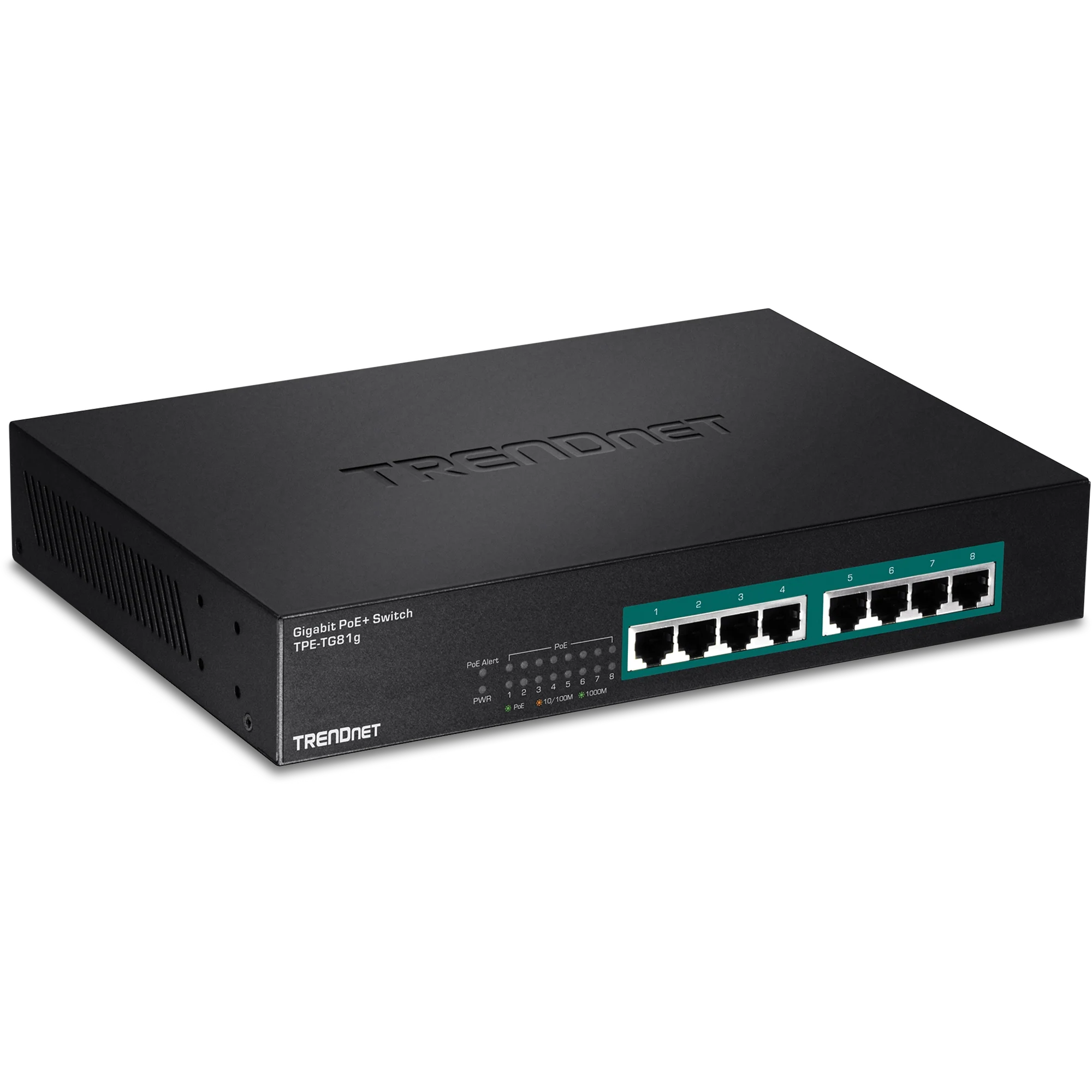 TRENDnet TPE-TG81g 8-Port Gigabit GREENnet PoE+ Switch, rack mountable