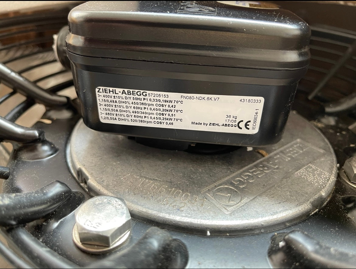 FN080-NDK.6K.V7 ZIEHL-ABEGG Axial Fan 3~400V 0.29 /0.18kW 0.8/0.37 A
