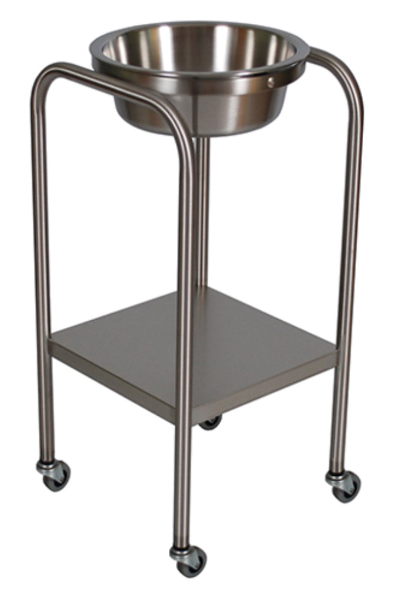 Stainless Steel Solution Stand w/ Shelf & Basin
