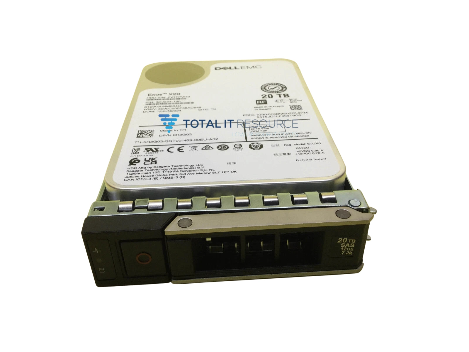 R3G03 Dell 20TB 3.5in 12Gbps 7.2K SAS Hard Drive