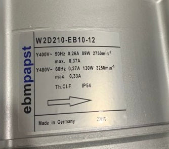 W2D210-EB10-12 400-480 89W-130W EBMpapst Fan for Siemens servo motor fan