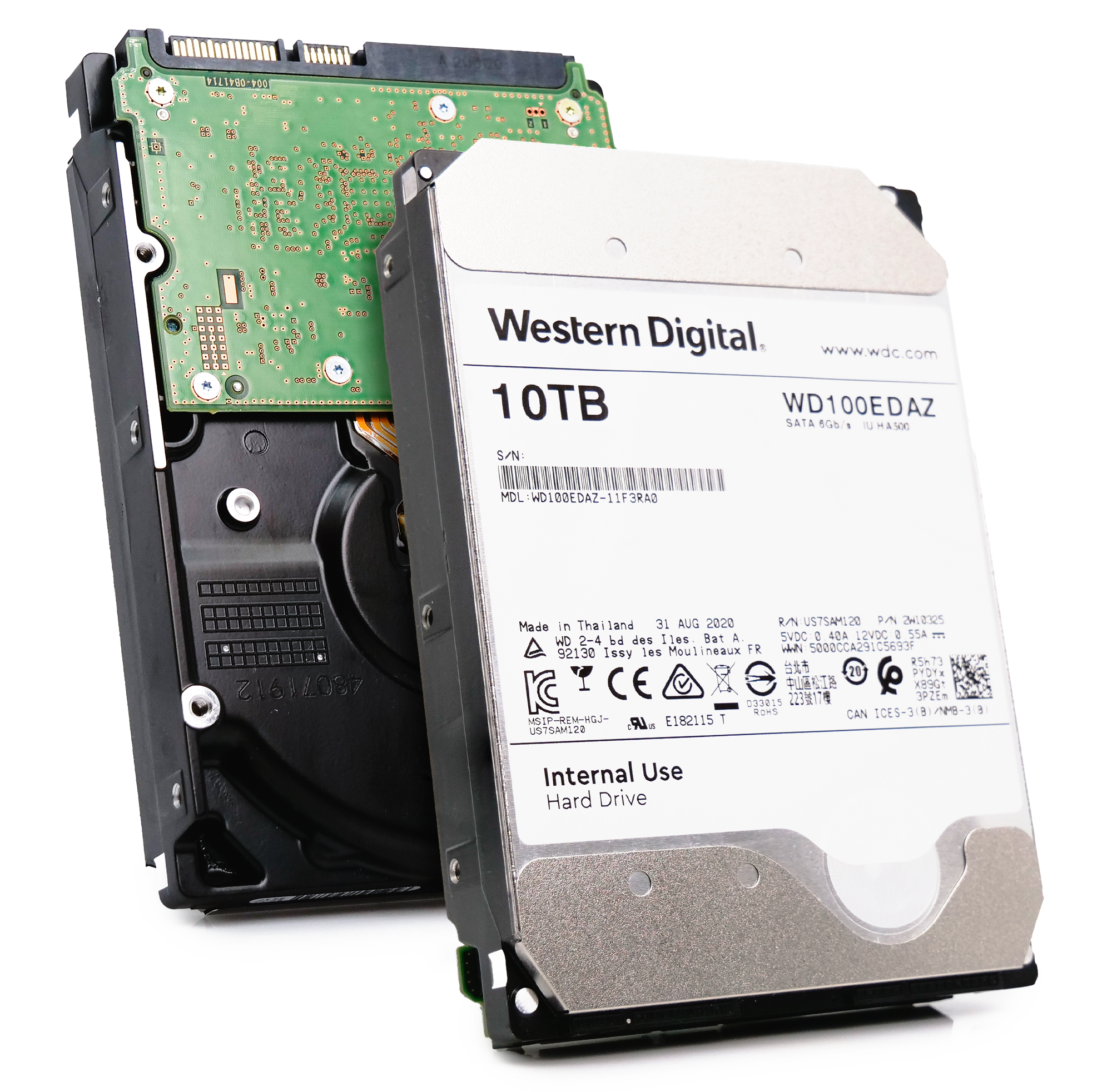 Western Digital WD100EDAZ-11F3RA0 10TB 5.4K RPM SATA 6Gb/s 512e 3.5in Refurbished HDD