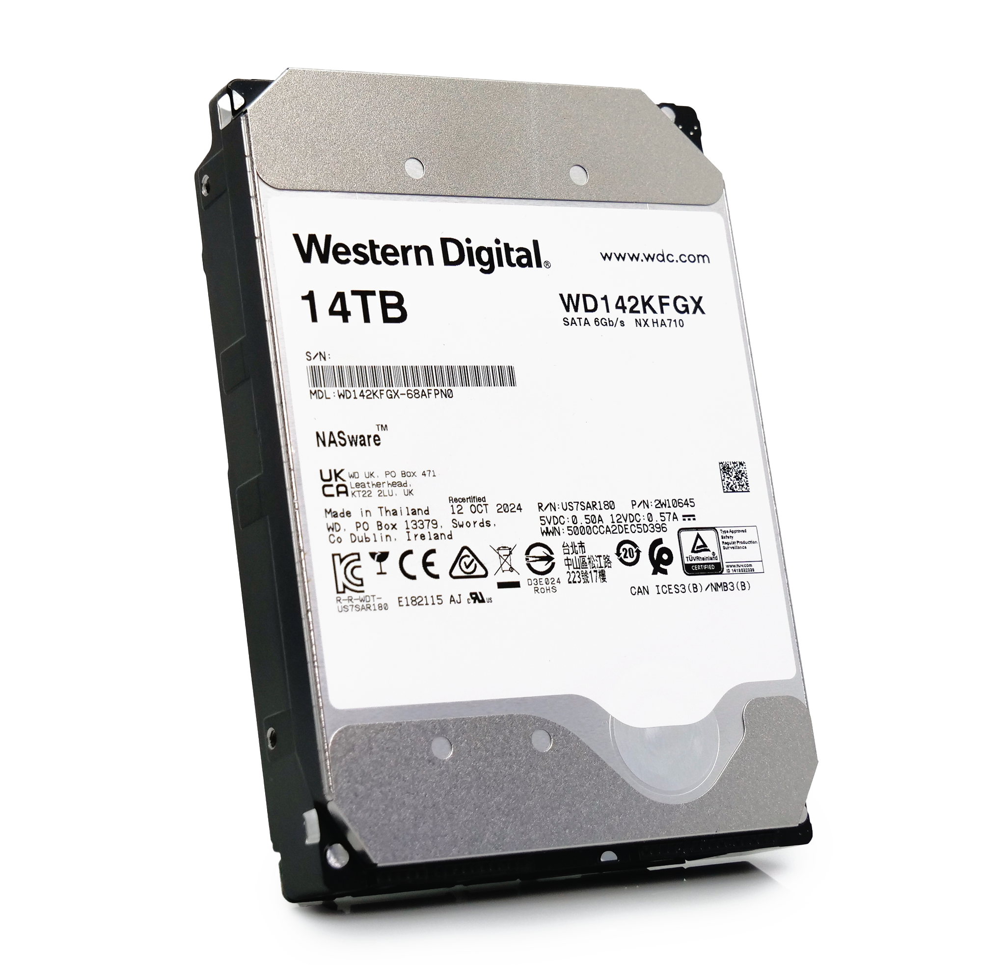Western Digital Red Pro WD142KFGX 14TB 7.2K RPM SATA 6Gb/s 512e 3.5in Hard Drive