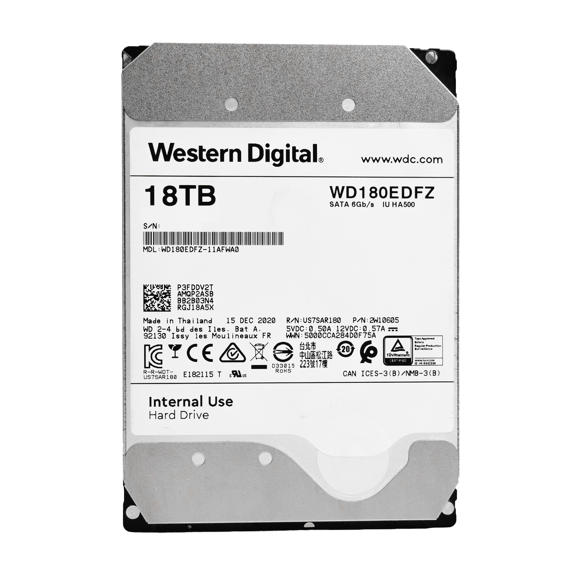 Western Digital WD180EDFZ 18TB 5.4K RPM SATA 6Gb/s 512e 3.5in Refurbished HDD
