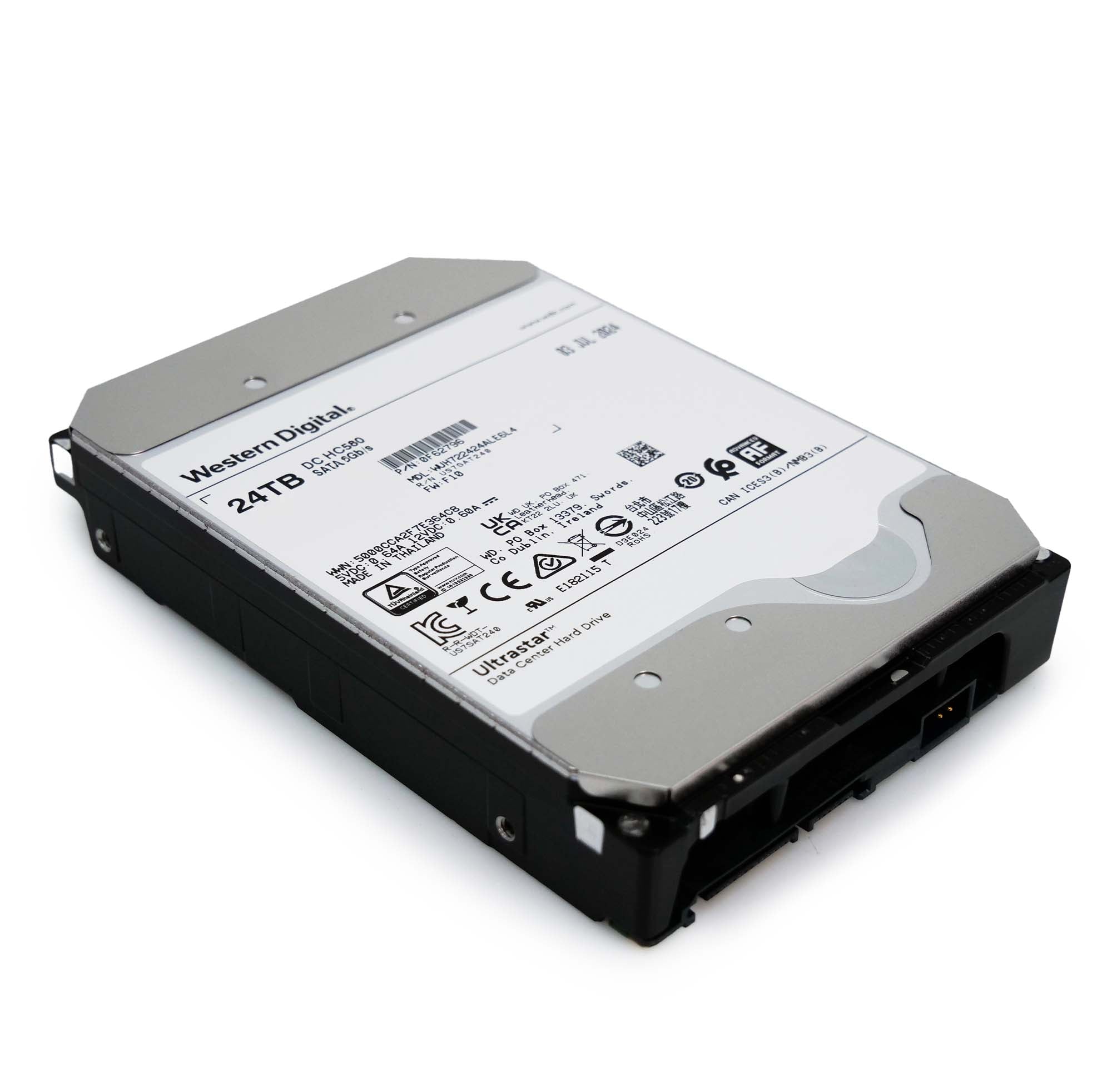 Western Digital Ultrastar DC HC580 WUH722424ALE6L4 0F62796 24TB 7.2K RPM SATA 6Gb/s 512e SE 3.5in Hard Disk Drive