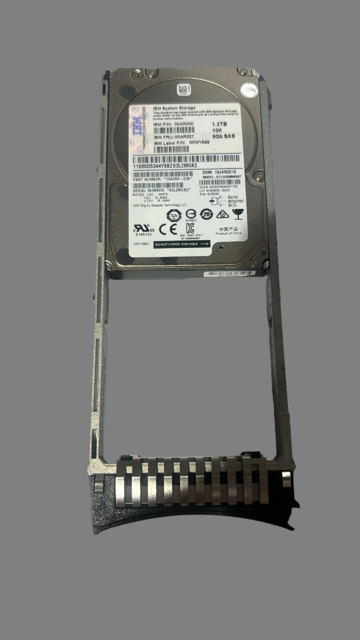 00AR327 00AR400 IBM 1.2TB 10K RPM 6Gb/s 2.5" SAS SERVER HDD Hard Drive