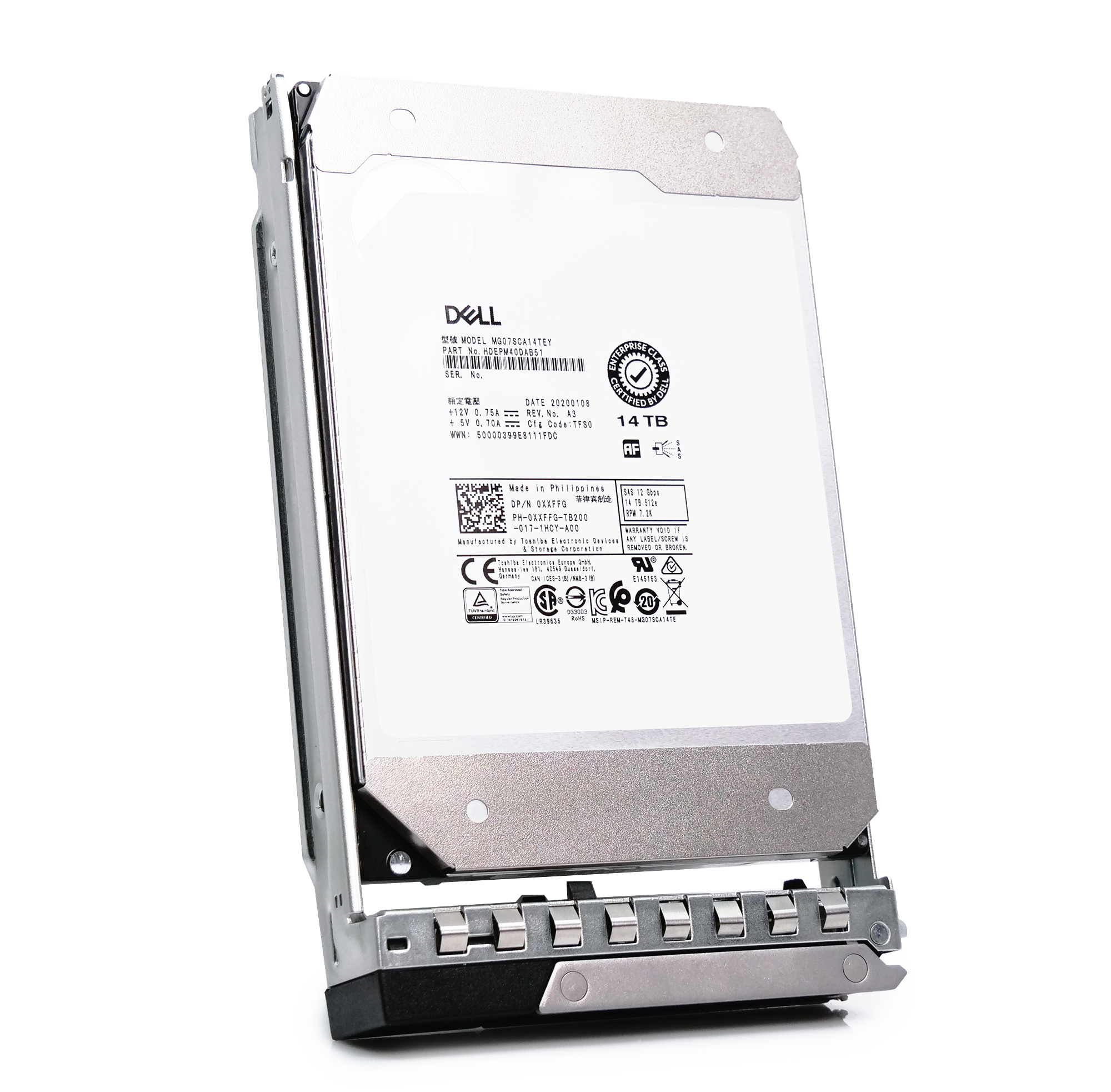 Dell G14 0XXFFG 14TB 7.2K RPM SAS 12Gb/s 512e 3.5in Hard Drive