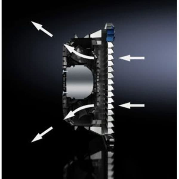 Wet-Location Square Axial Fan, Square, 230V AC, 1 Phase, PBT Plastic, 10 1/8 in W.