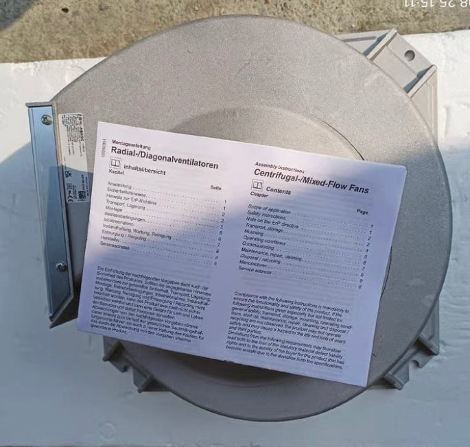 ZIEHL-ABEGG RF22P-2DK.3F.5R Centrifugal Fan for Siemens Inverter | 0.49/0.76kW 3~400V 2230/2550rpm with Housing
