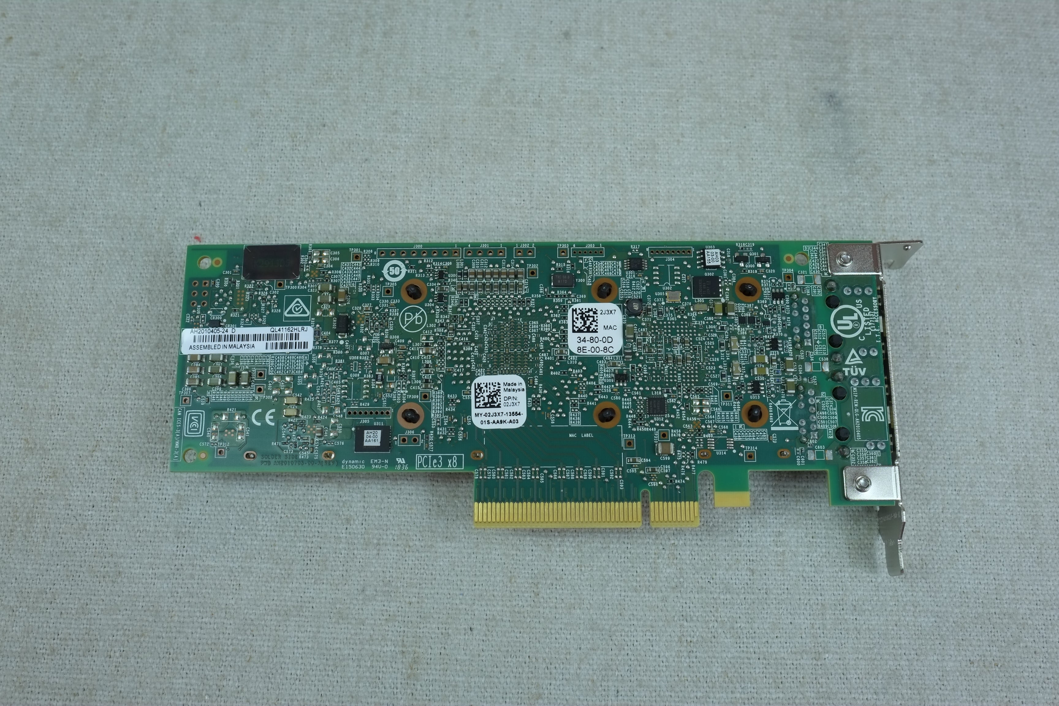 Dell 2J3X7 QL41162HLRJ Dual Port 10GBASE-T RJ45 Network Adapter Card Low Profile