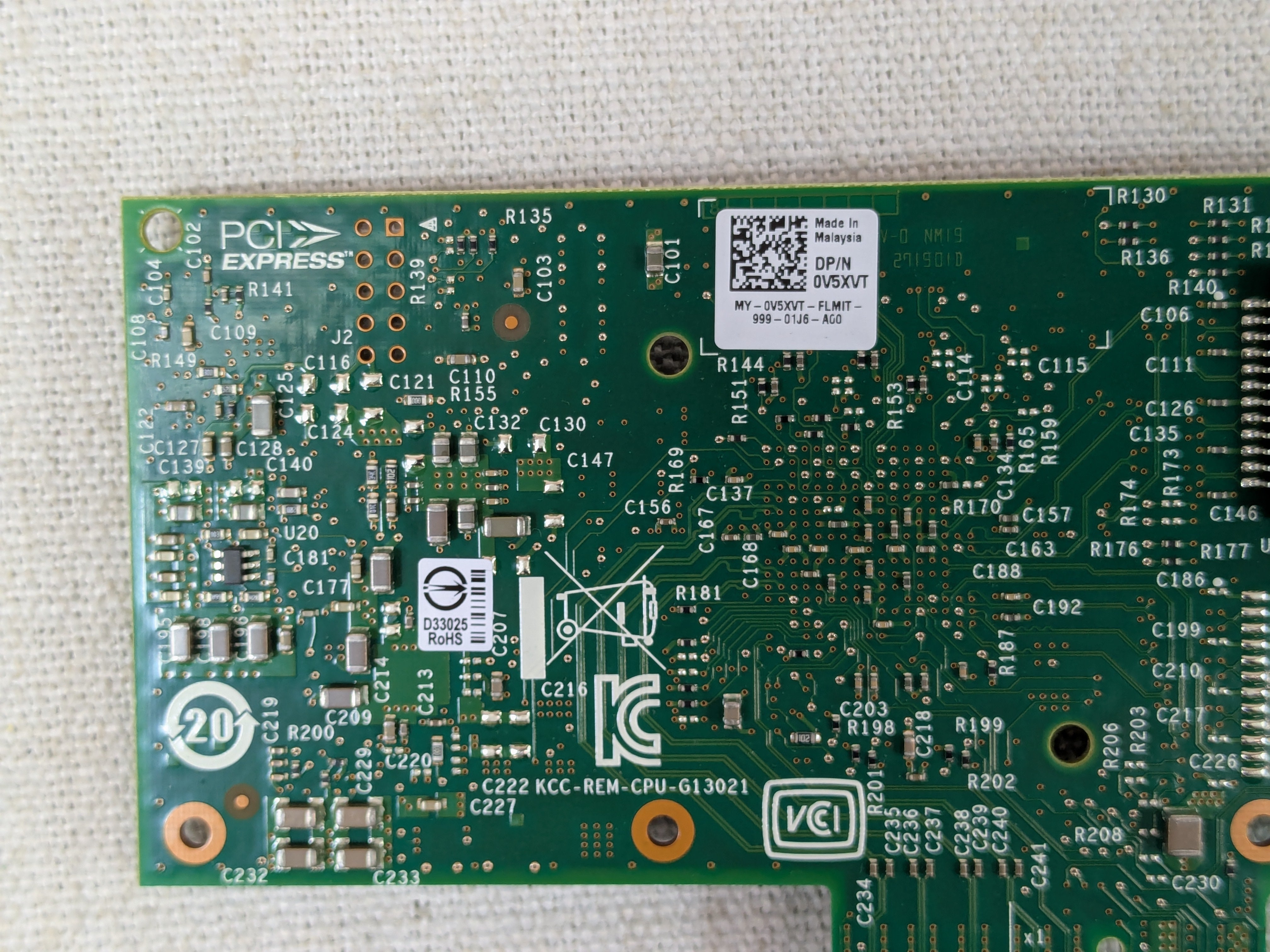 Dell V5XVT Intel i350-T2 Dual Port 1GbE Network Adapter Full Height