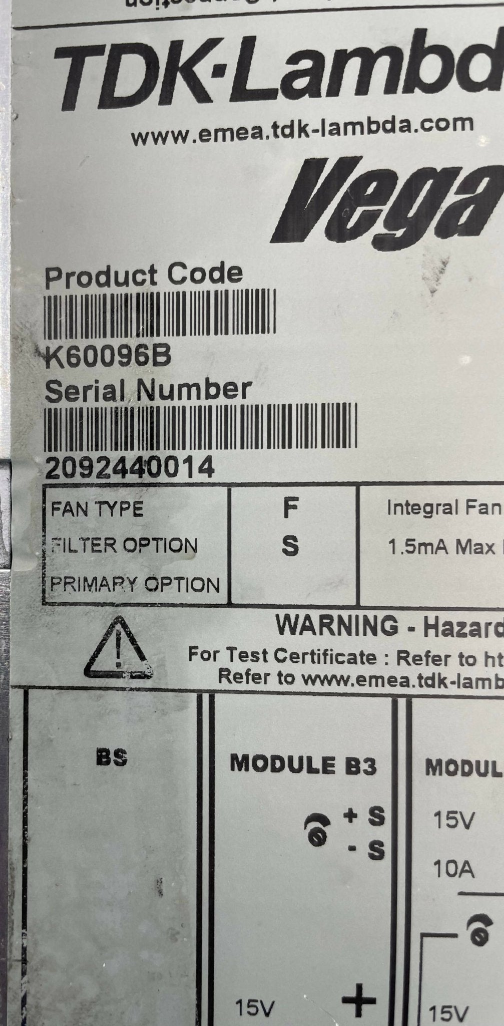 AC/DC VEGA650 POWER SUPPLY (K60096B/7755114/07755114 SIEMENS