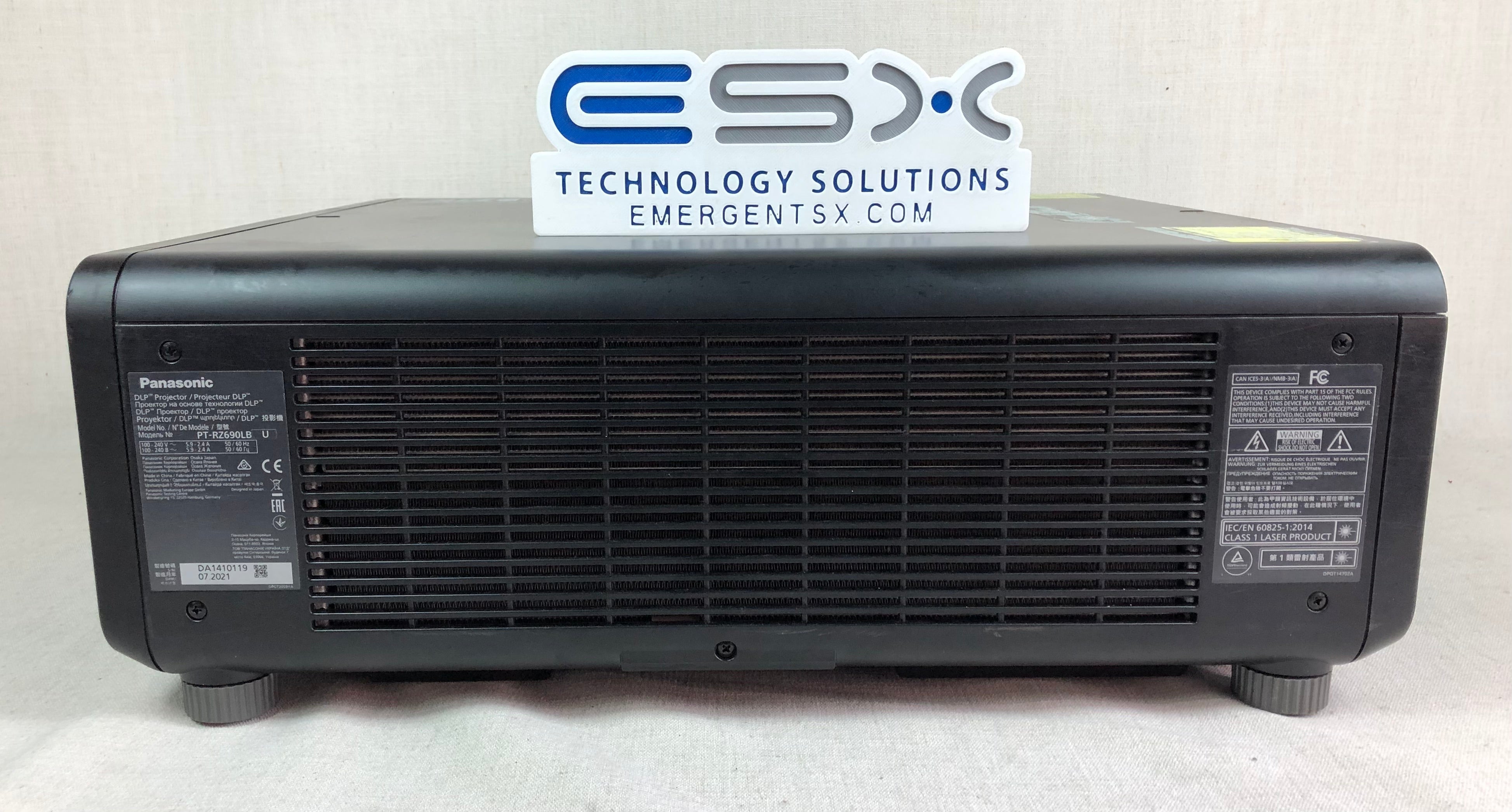 Panasonic PT-RZ690LBU Projector | No remote | Tape Residue