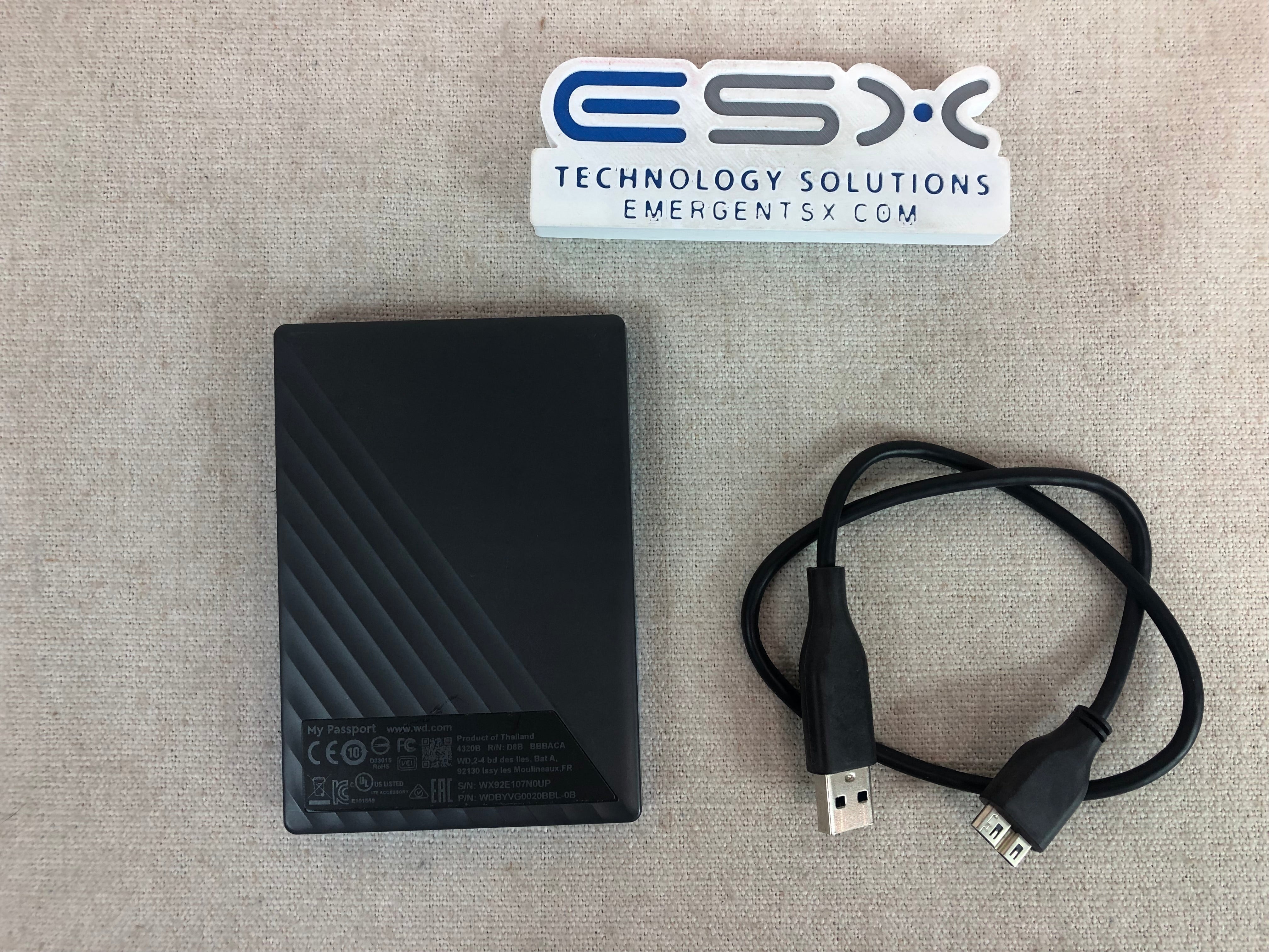 Western Digital Elements 2.0TB External USB Portable HDD, WDBYVG0020BBL-0B