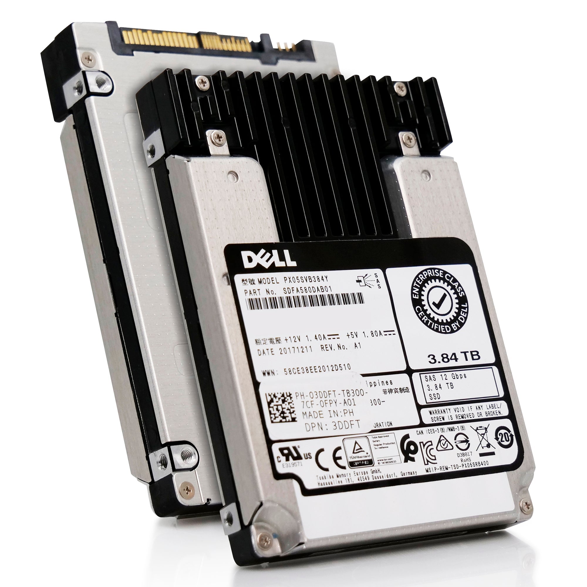 Kioxia Enterprise SSD PX05SVB384Y 3.84TB 3 DWPD SAS-3 12Gb/s MLC 2.5in Refurbished SSD